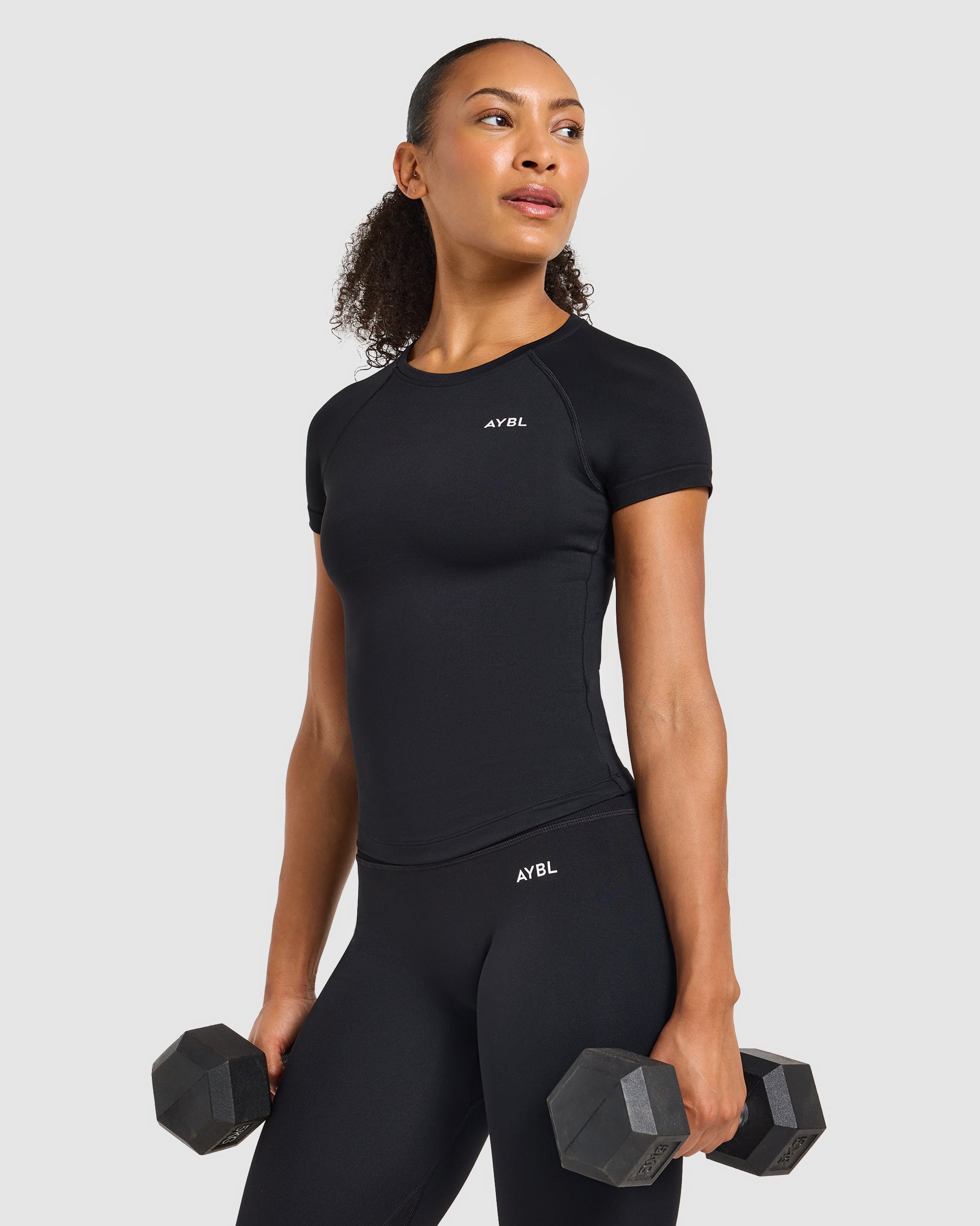 Enhance Seamless Short Sleeve Top - Schwarz