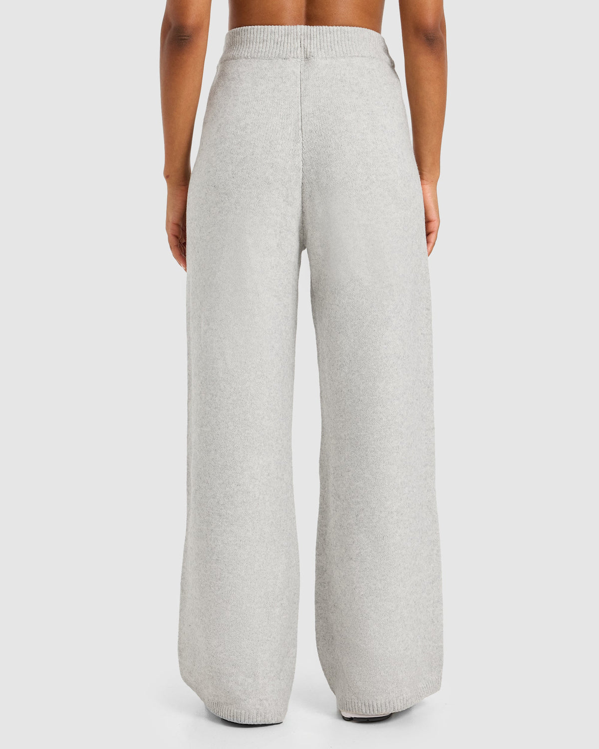 Varsity Oversized Knitted Joggers - Grau Marl/Burgundy