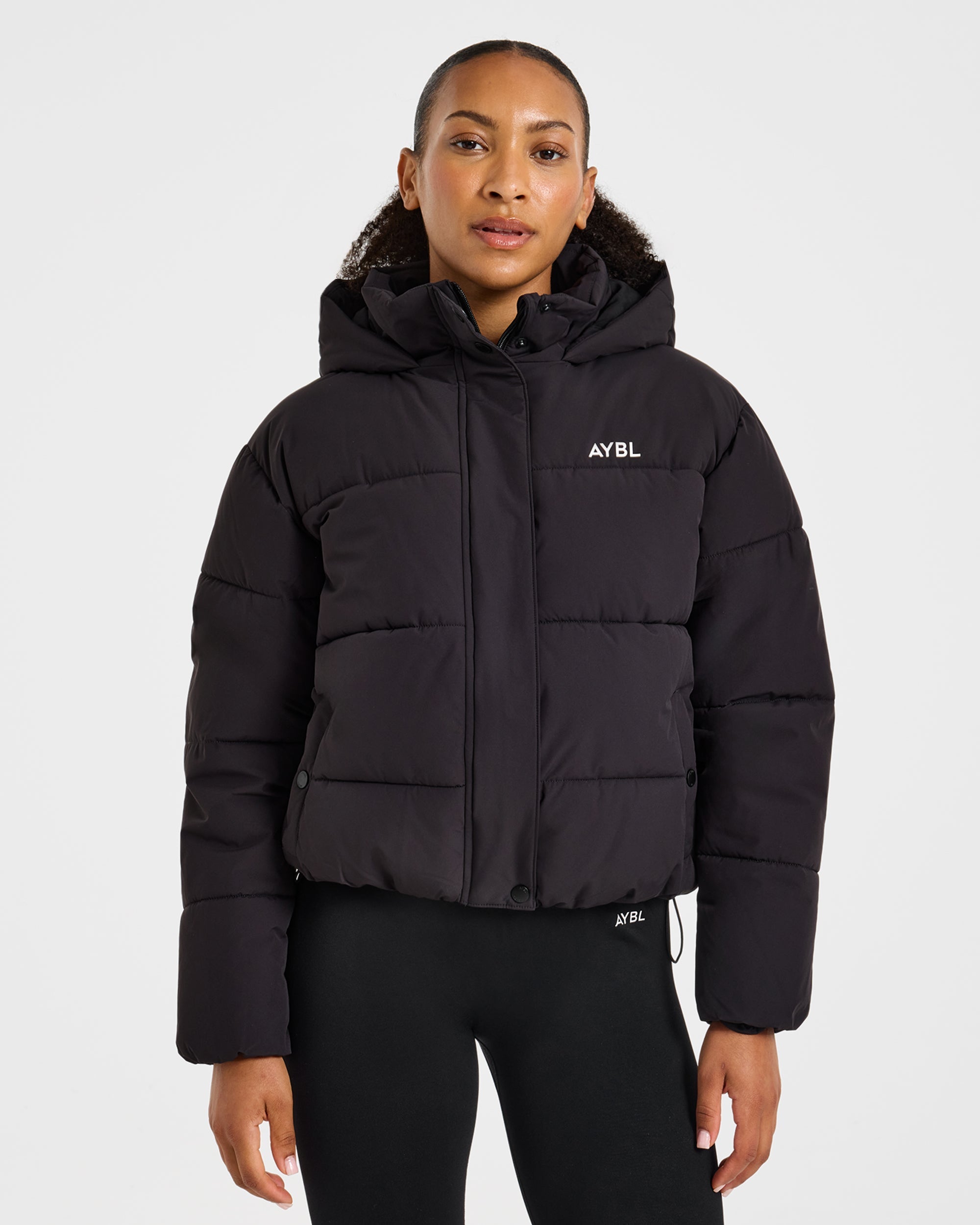 Signature Puffer Coat - Schwarz