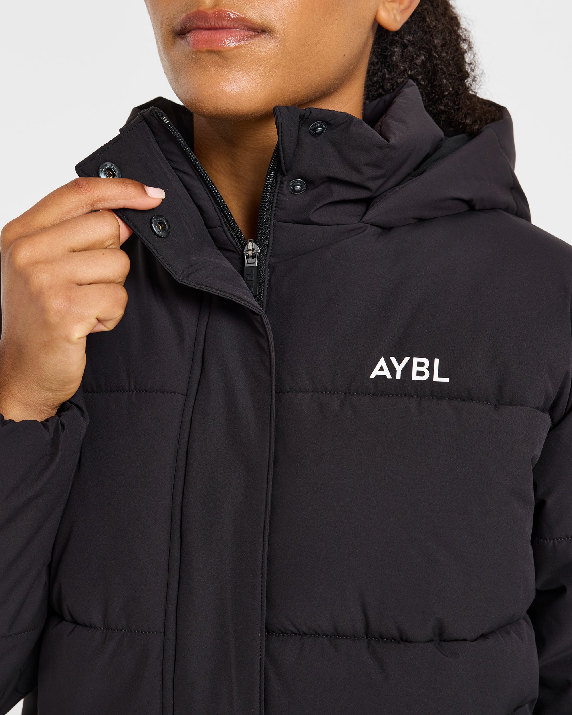 Signature Puffer Coat - Schwarz