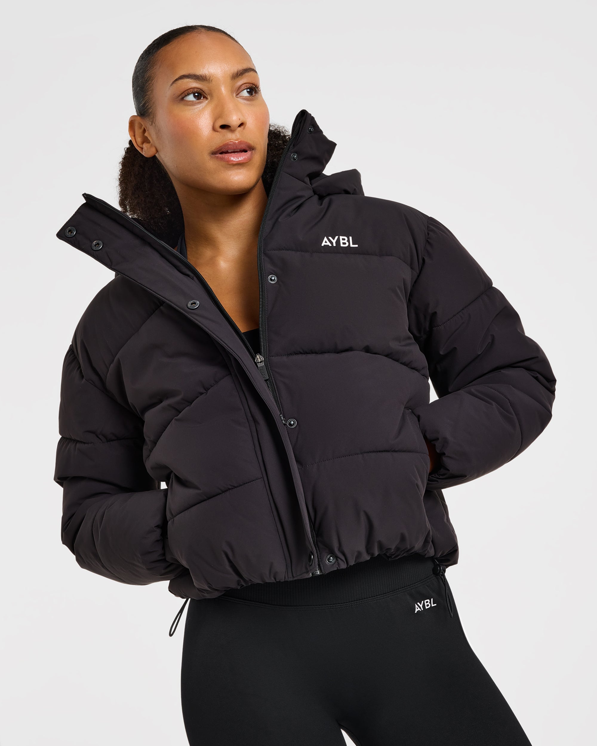 Signature Puffer Coat - Schwarz
