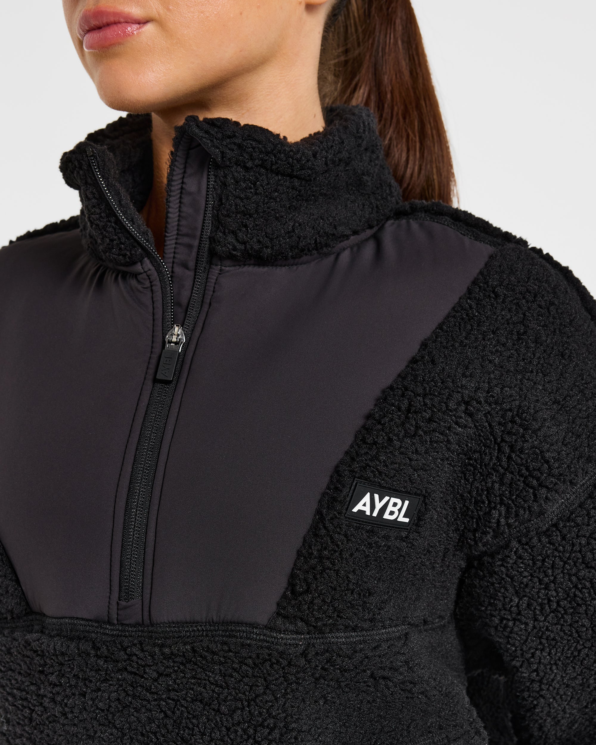 Signature 1/4 Zip Fleece Pullover - Schwarz