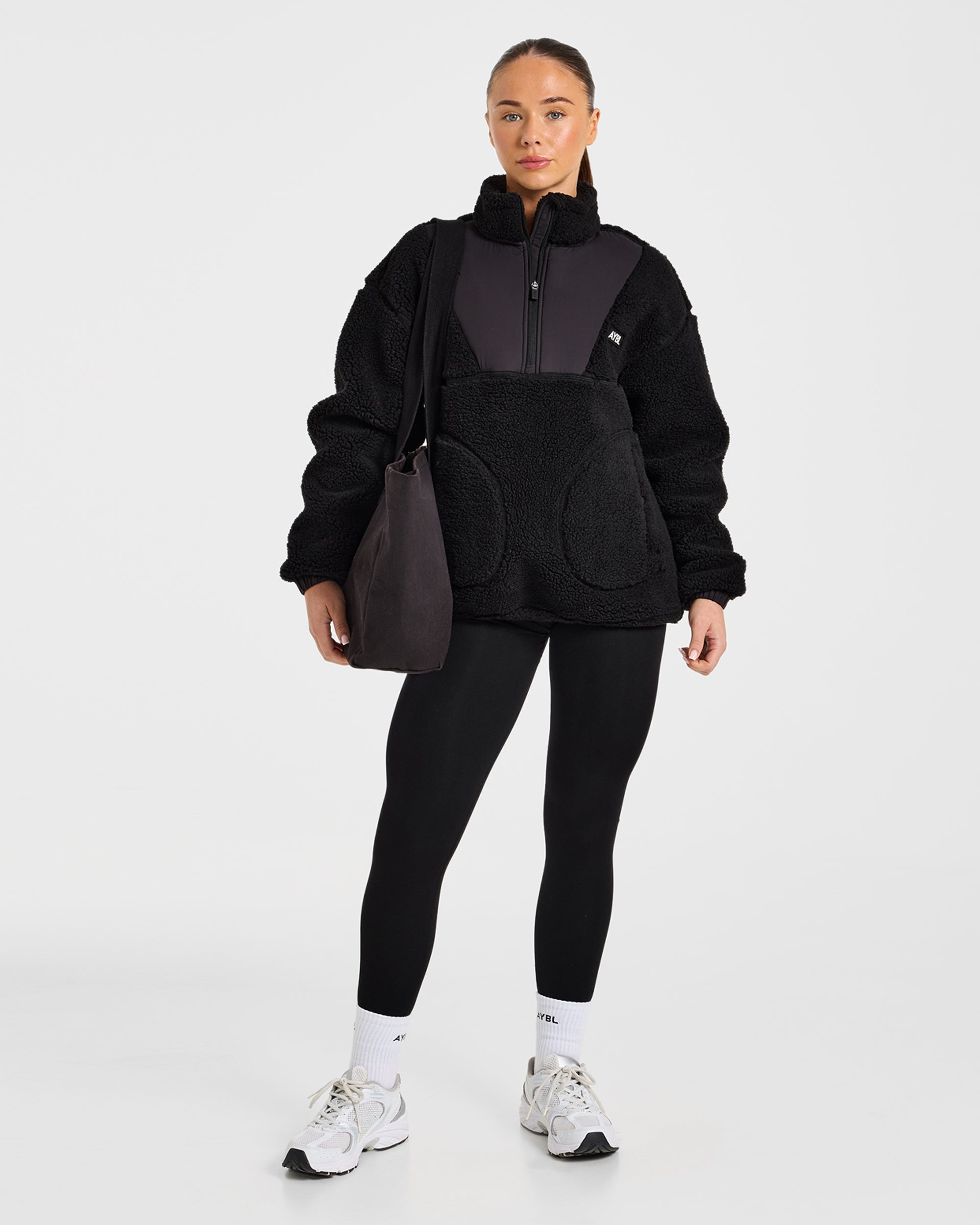 Signature 1/4 Zip Fleece Pullover - Schwarz
