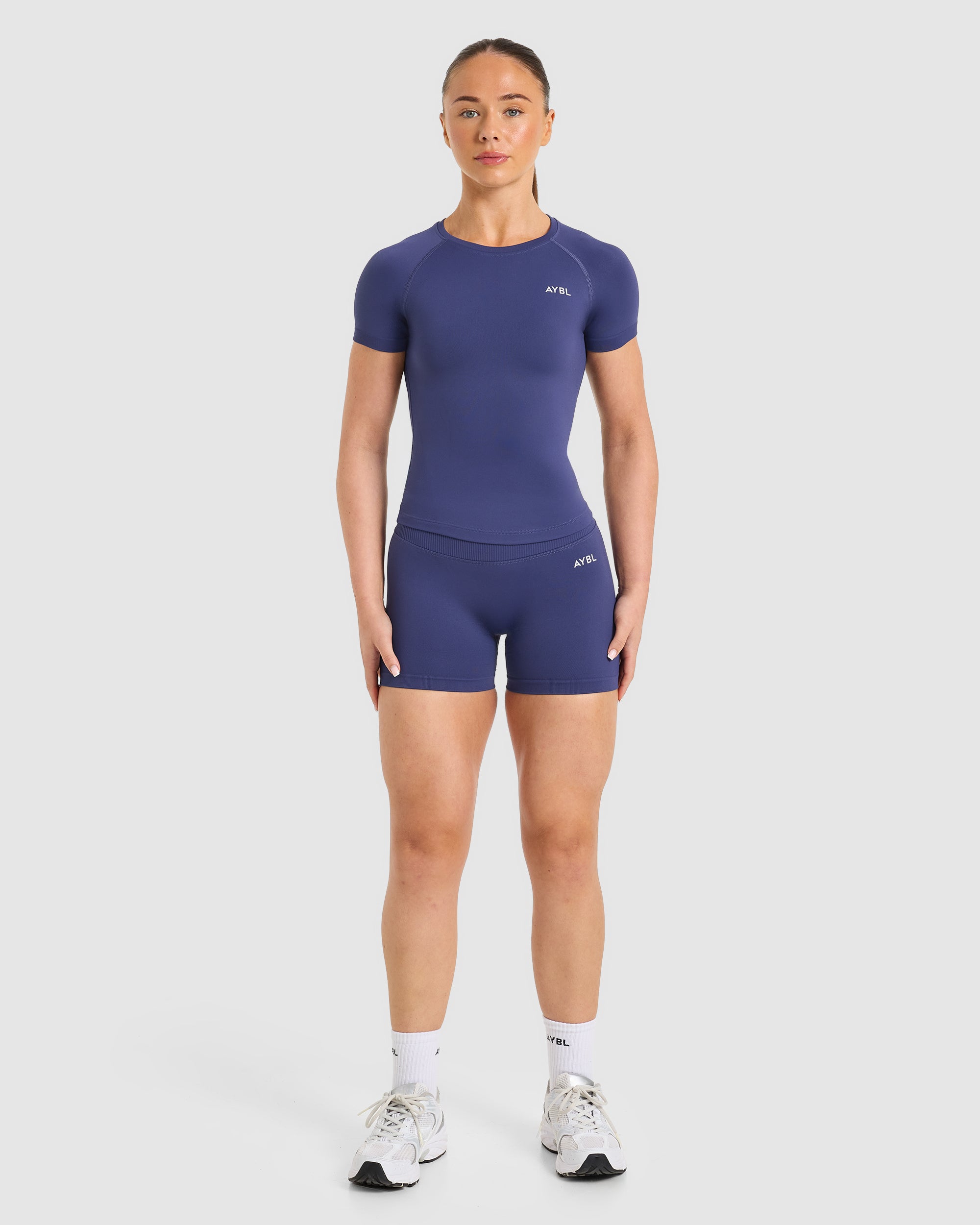 Enhance Seamless Short Sleeve Top - Storm Blau