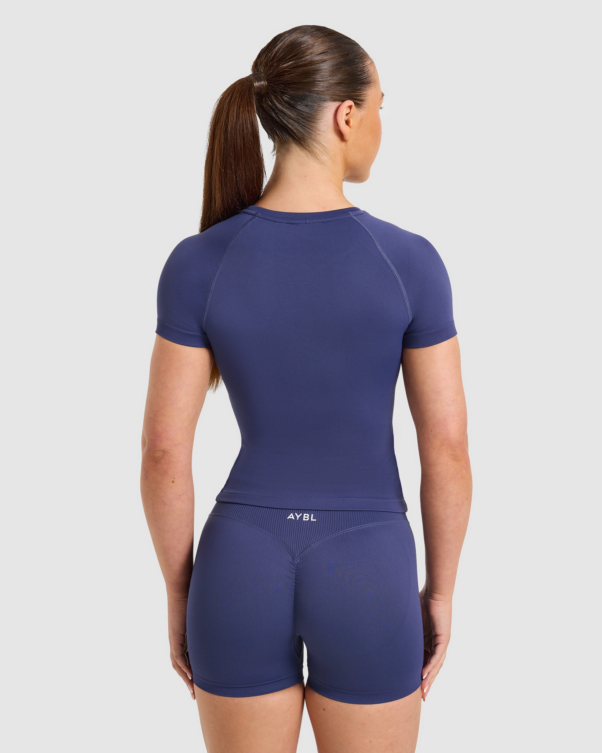 Enhance Seamless Short Sleeve Top - Storm Blau
