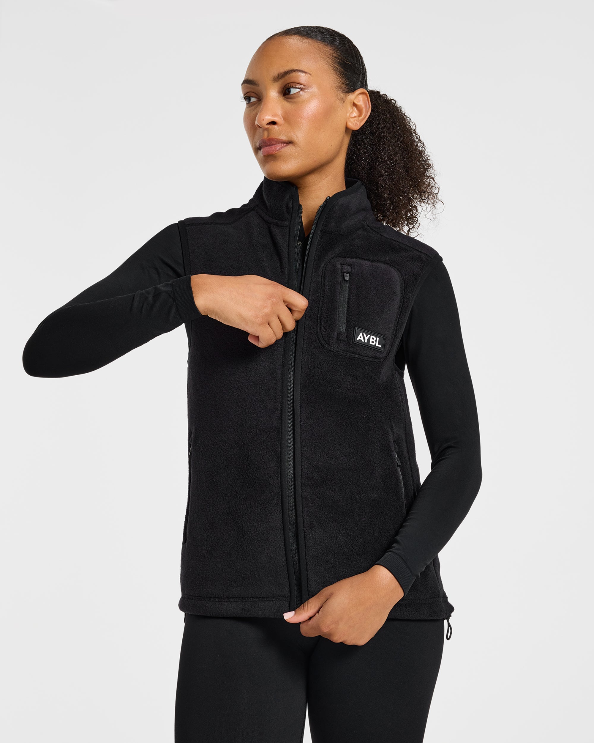 Signature Lightweight Fleece Gilet - Schwarz