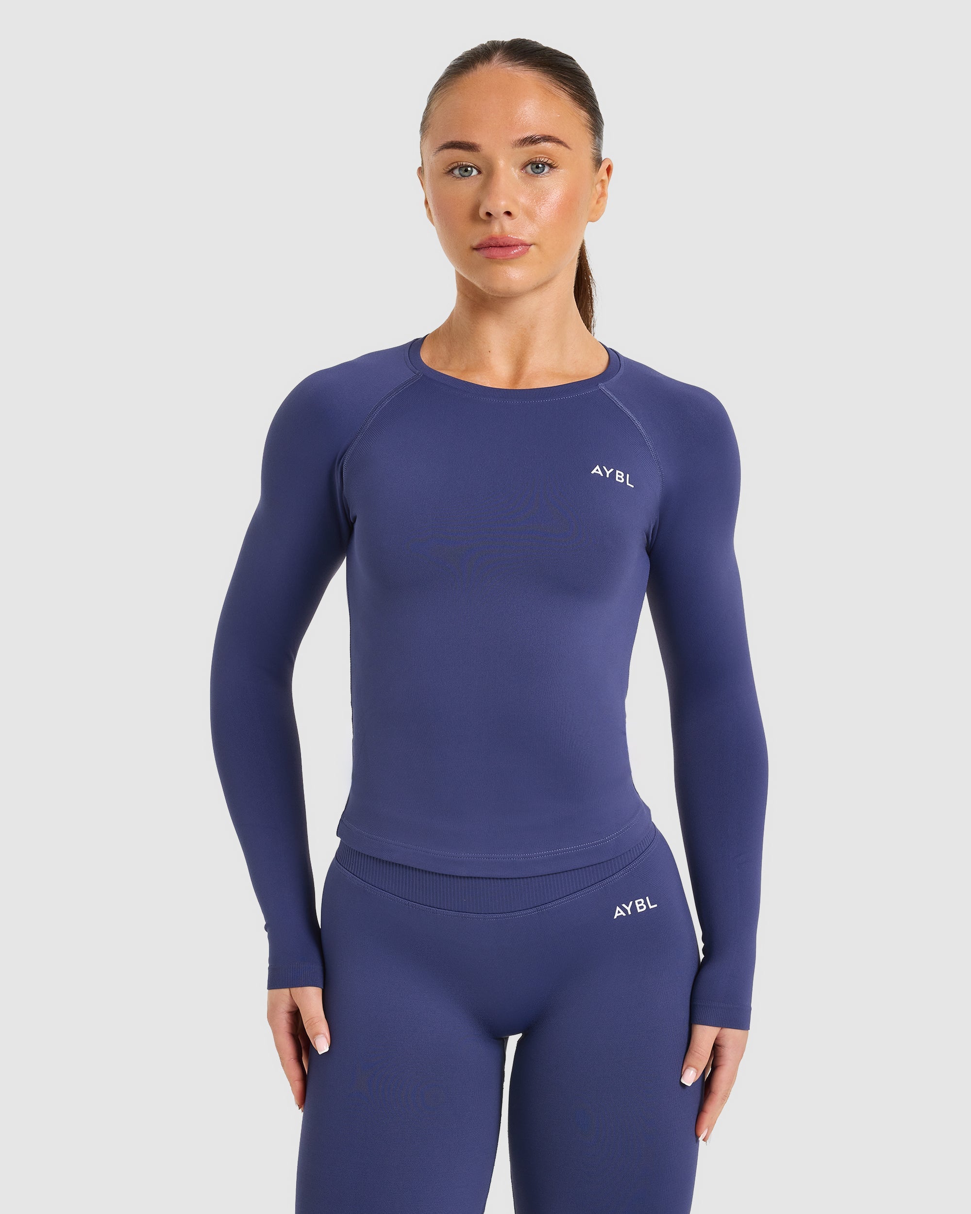 Enhance Seamless Long Sleeve Top - Storm Blau