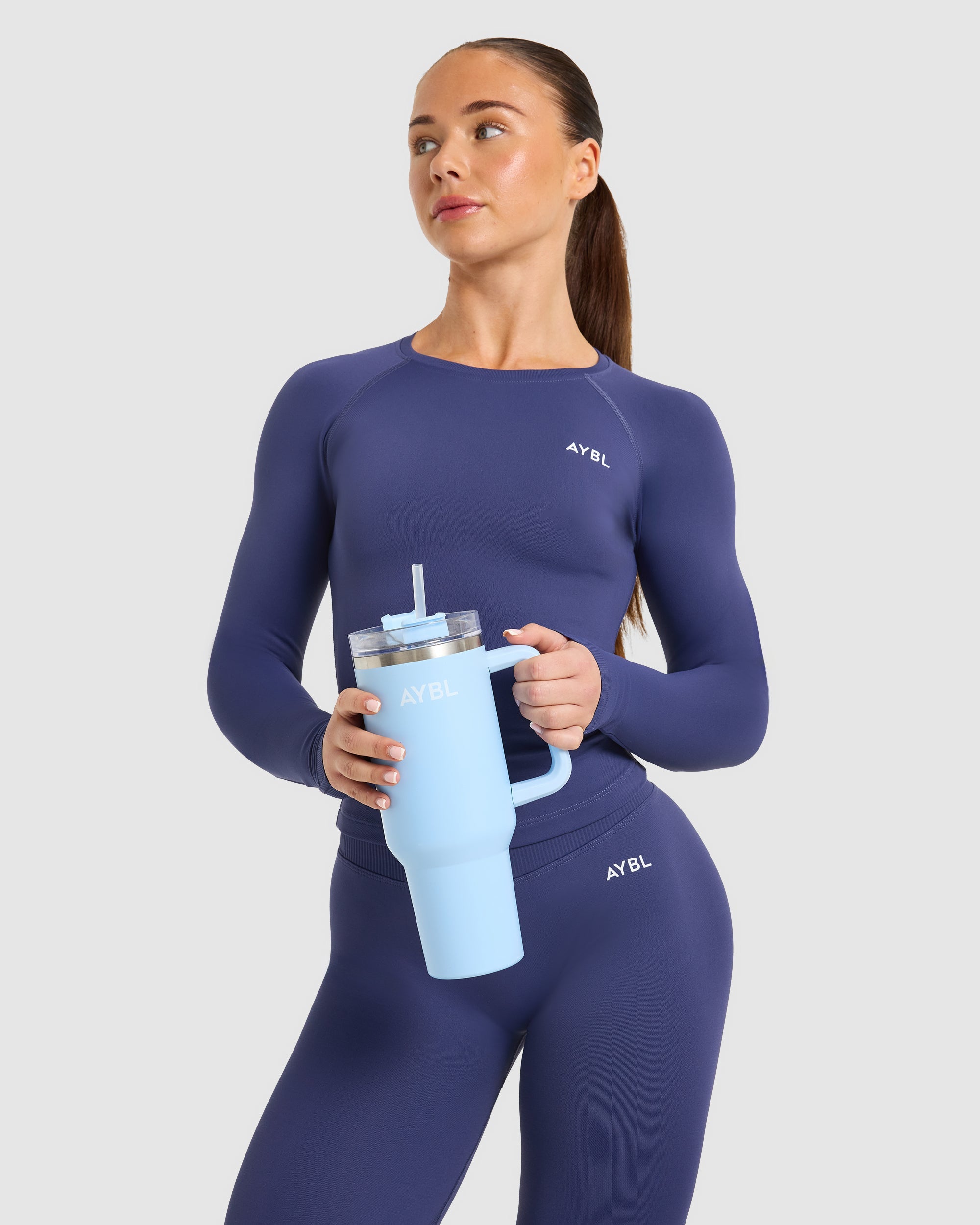 Enhance Seamless Long Sleeve Top - Storm Blau