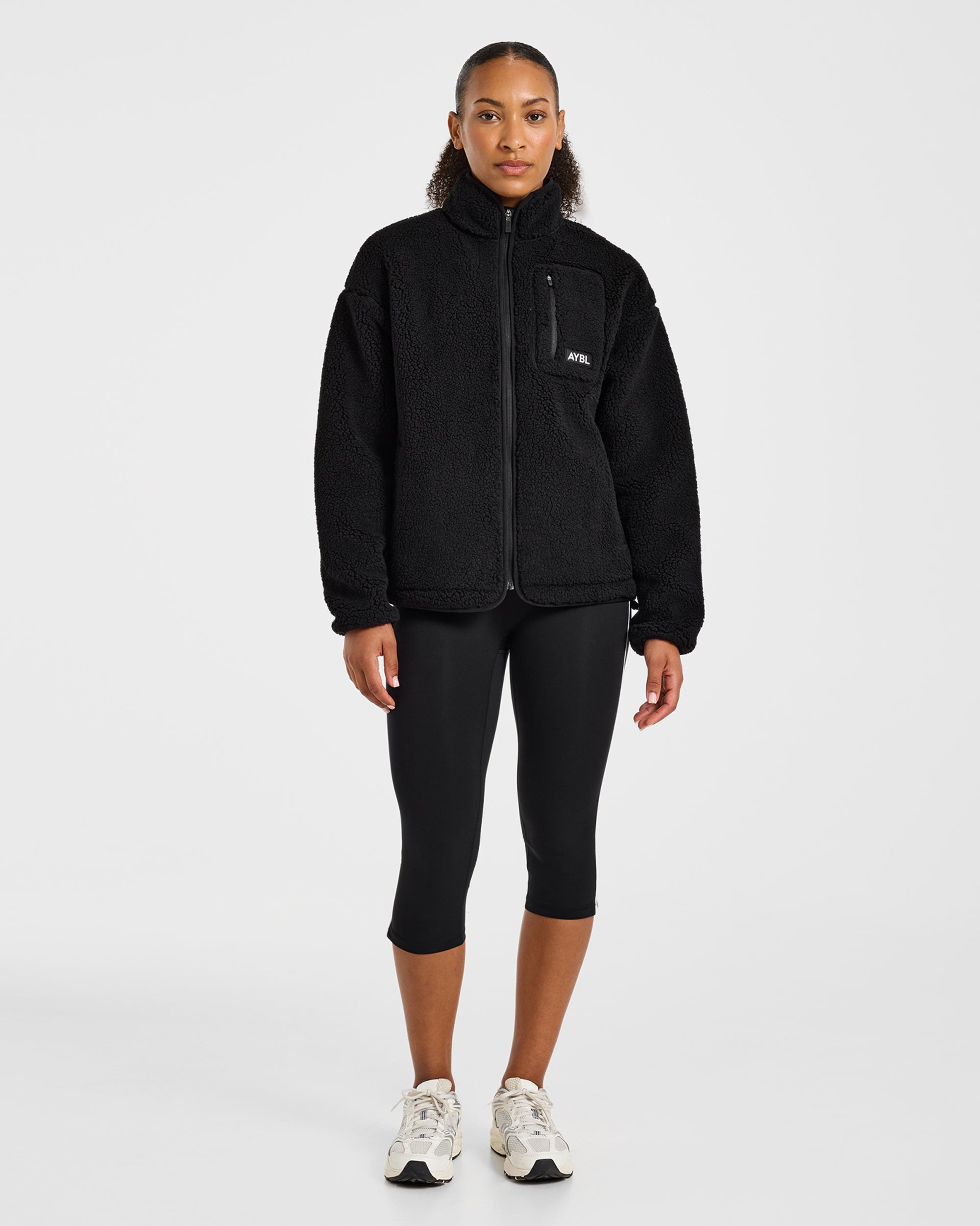 Signature Zip Up Fleece Jacket - Schwarz