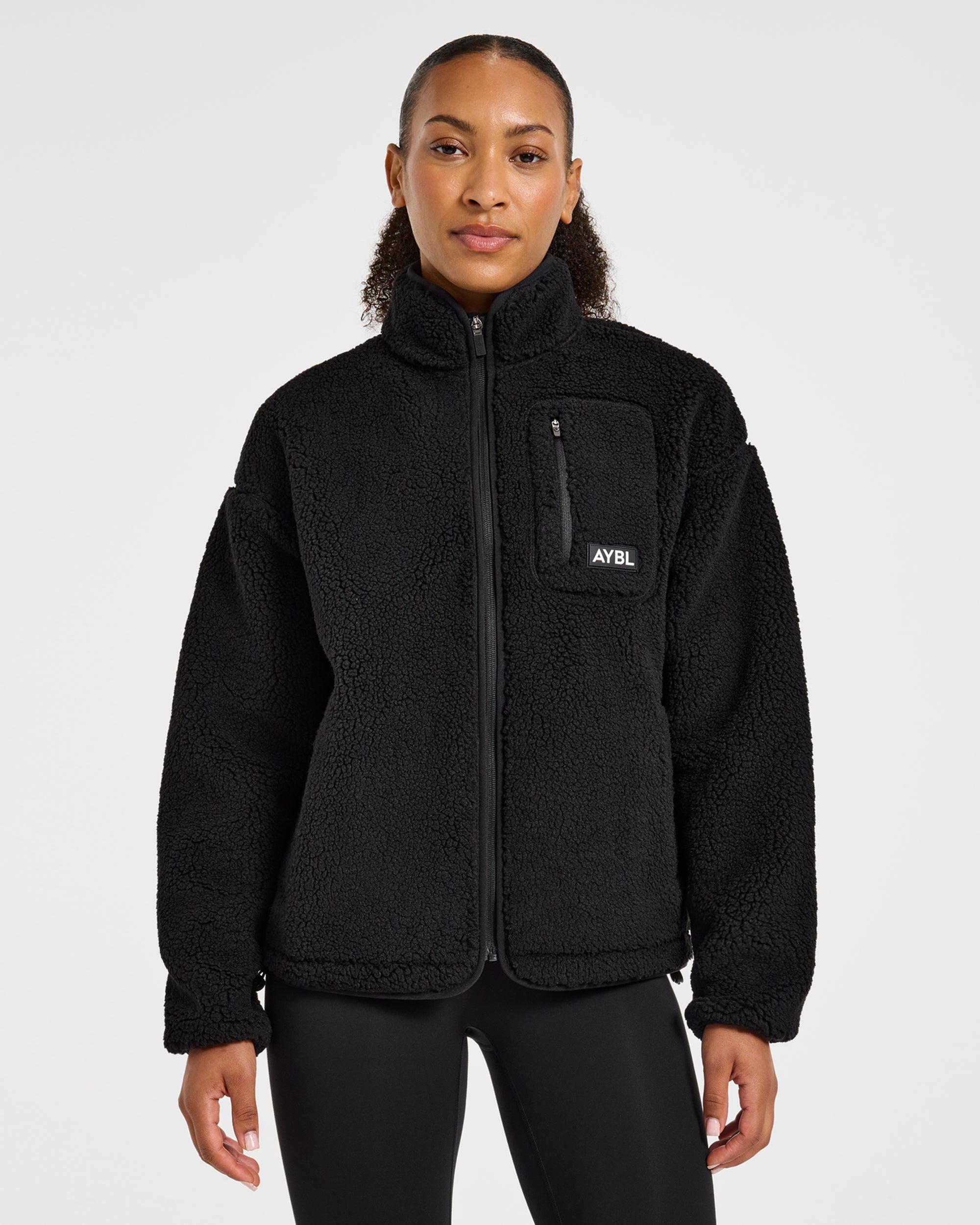 Signature Zip Up Fleece Jacket - Schwarz