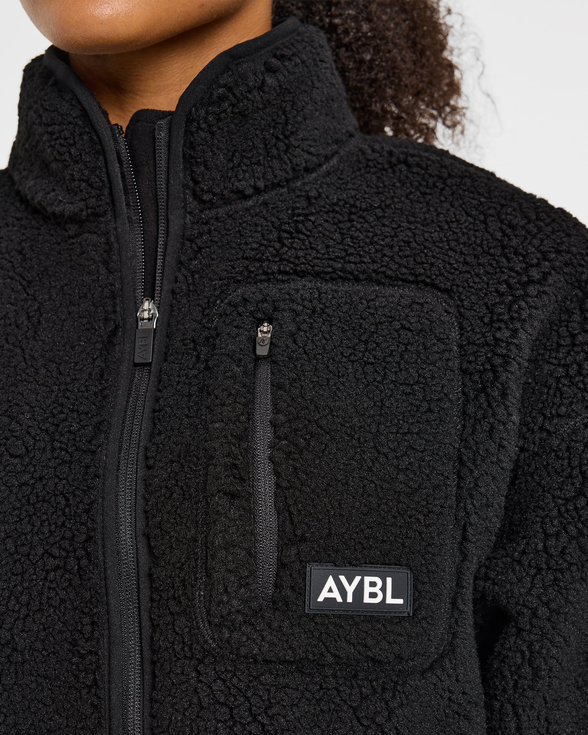 Signature Zip Up Fleece Jacket - Schwarz