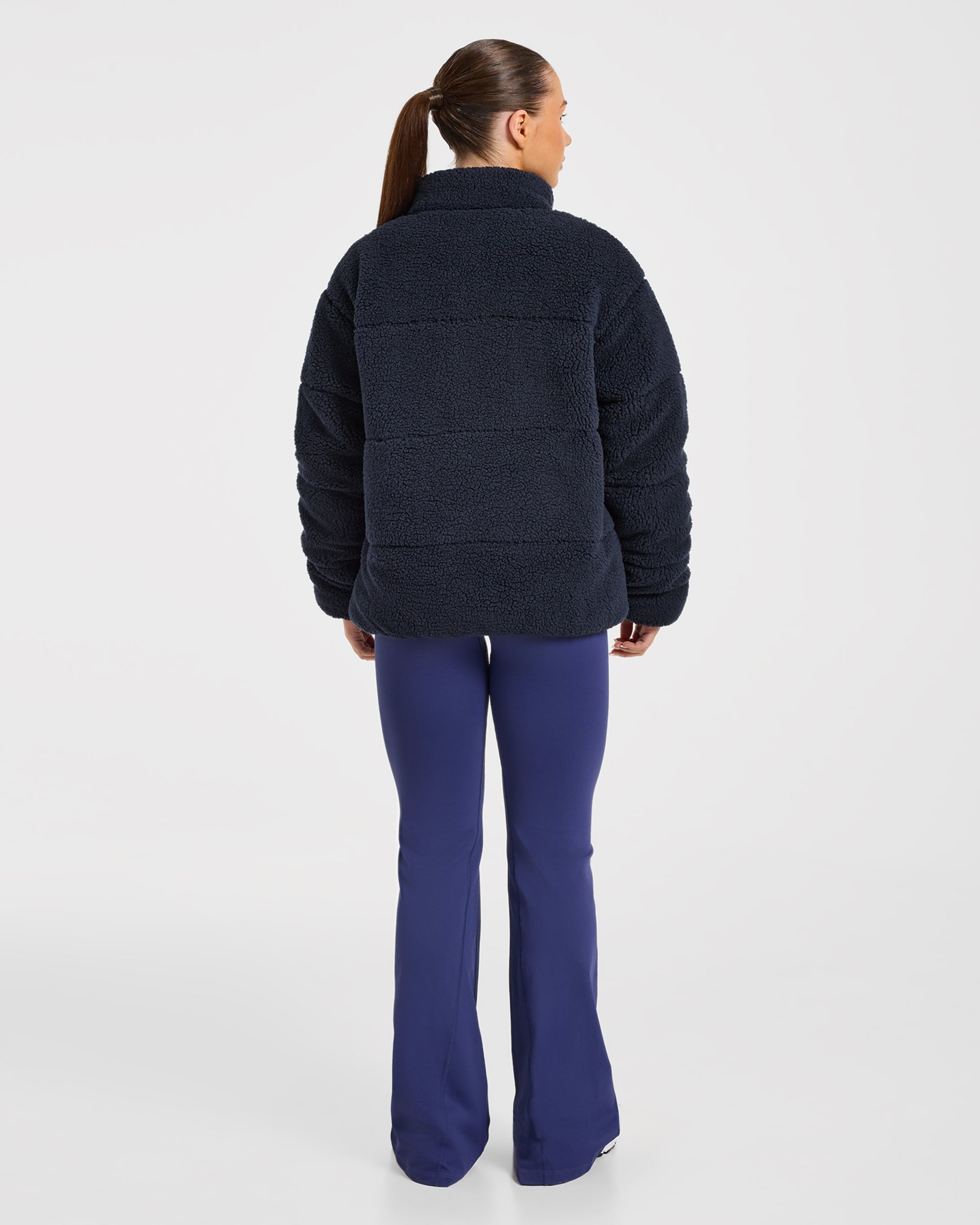 Signature Fleece Puffer Coat - Navy