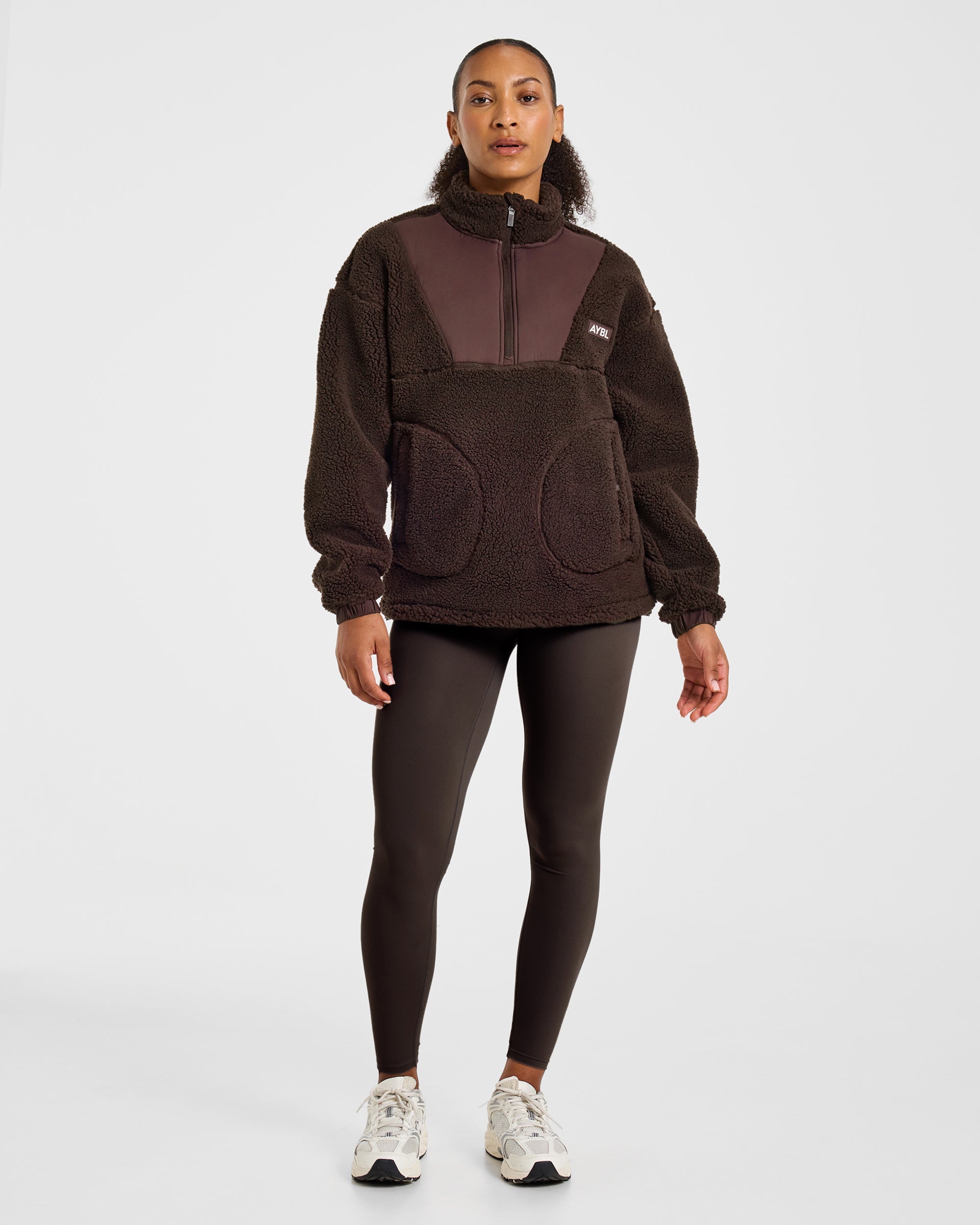 Signature 1/4 Zip Fleece Pullover - Cocoa Braun