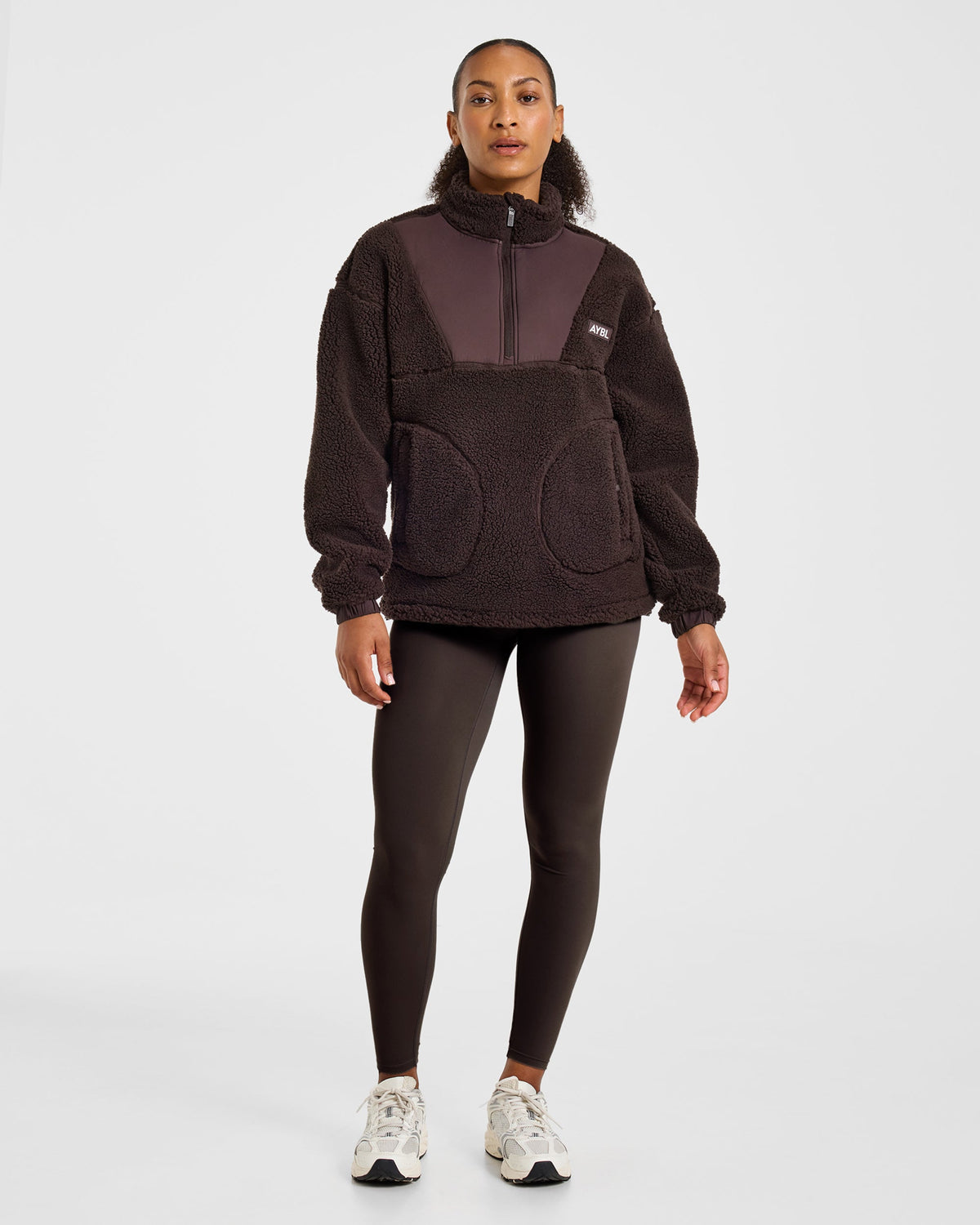 Signature 1/4 Zip Fleece Pullover - Cocoa Braun
