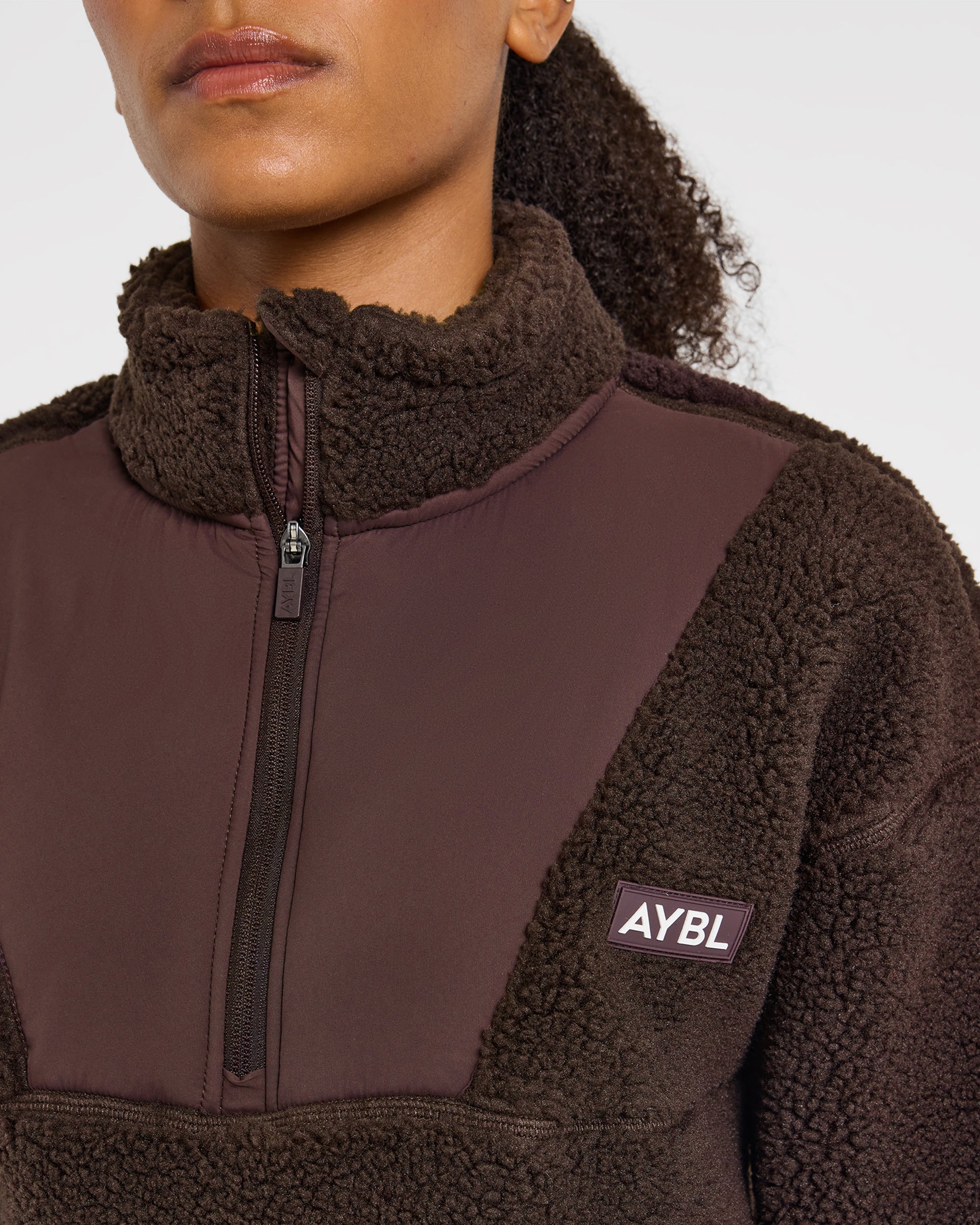 Signature 1/4 Zip Fleece Pullover - Cocoa Braun