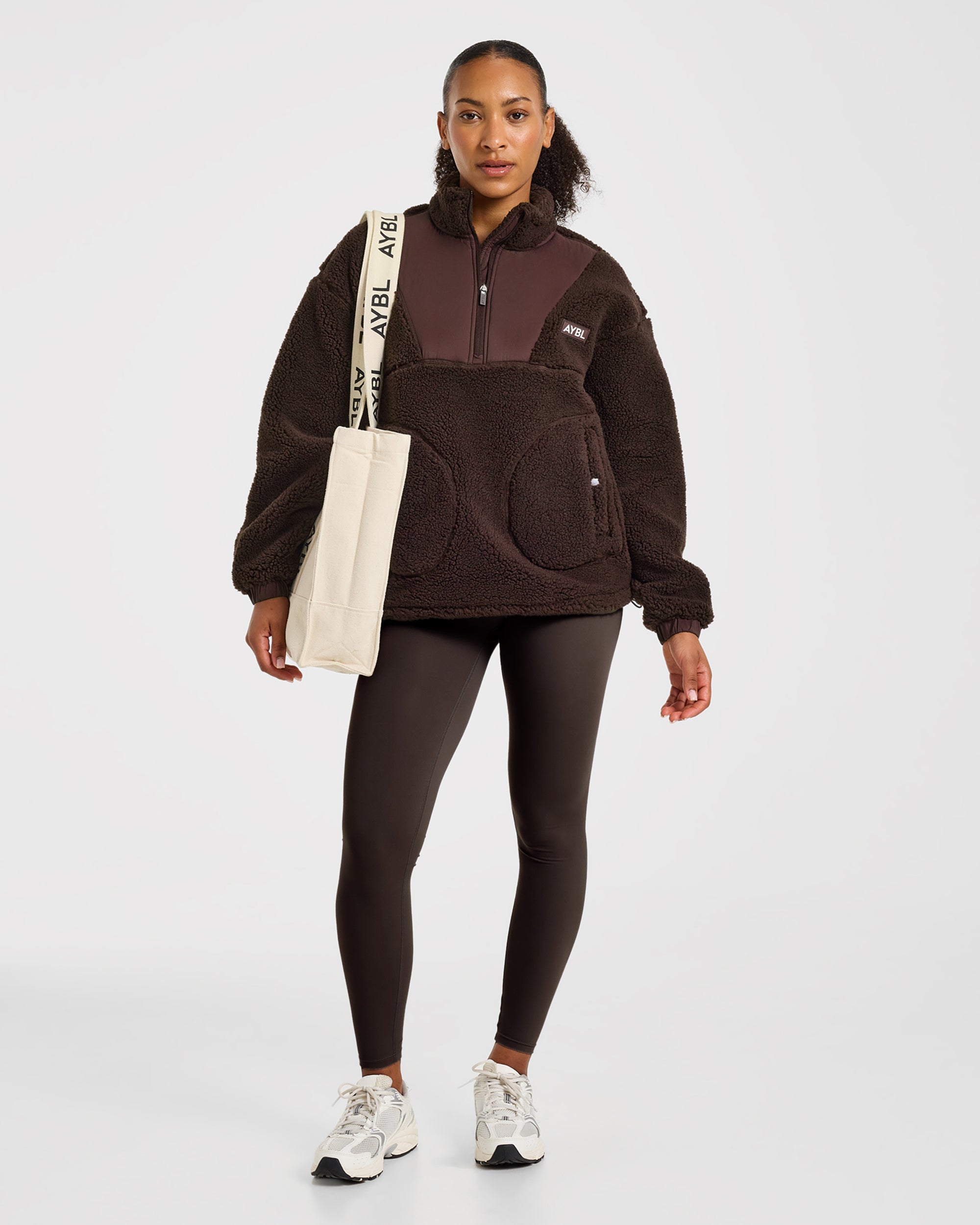 Signature 1/4 Zip Fleece Pullover - Cocoa Braun