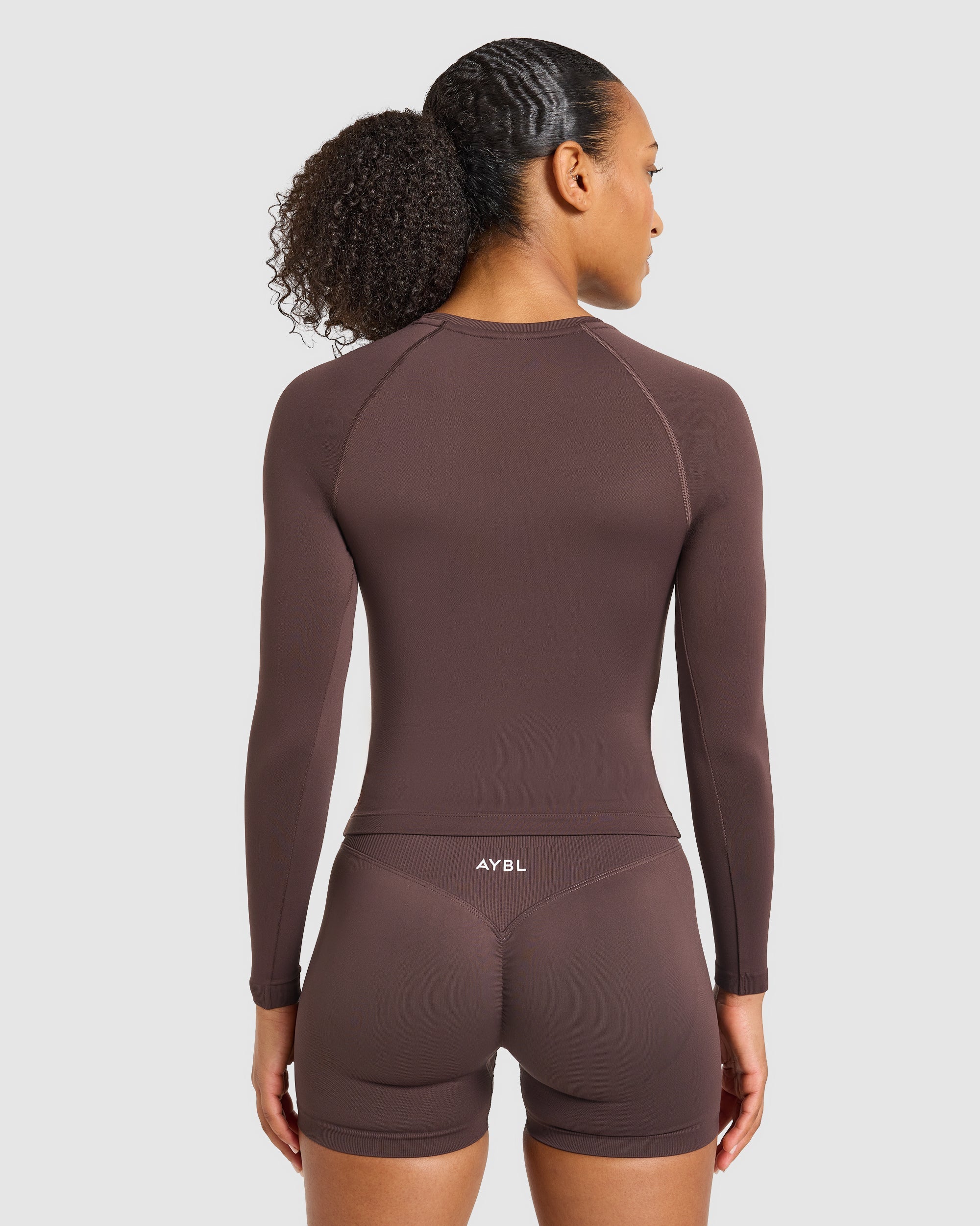 Enhance Seamless Long Sleeve Top - Cocoa Braun