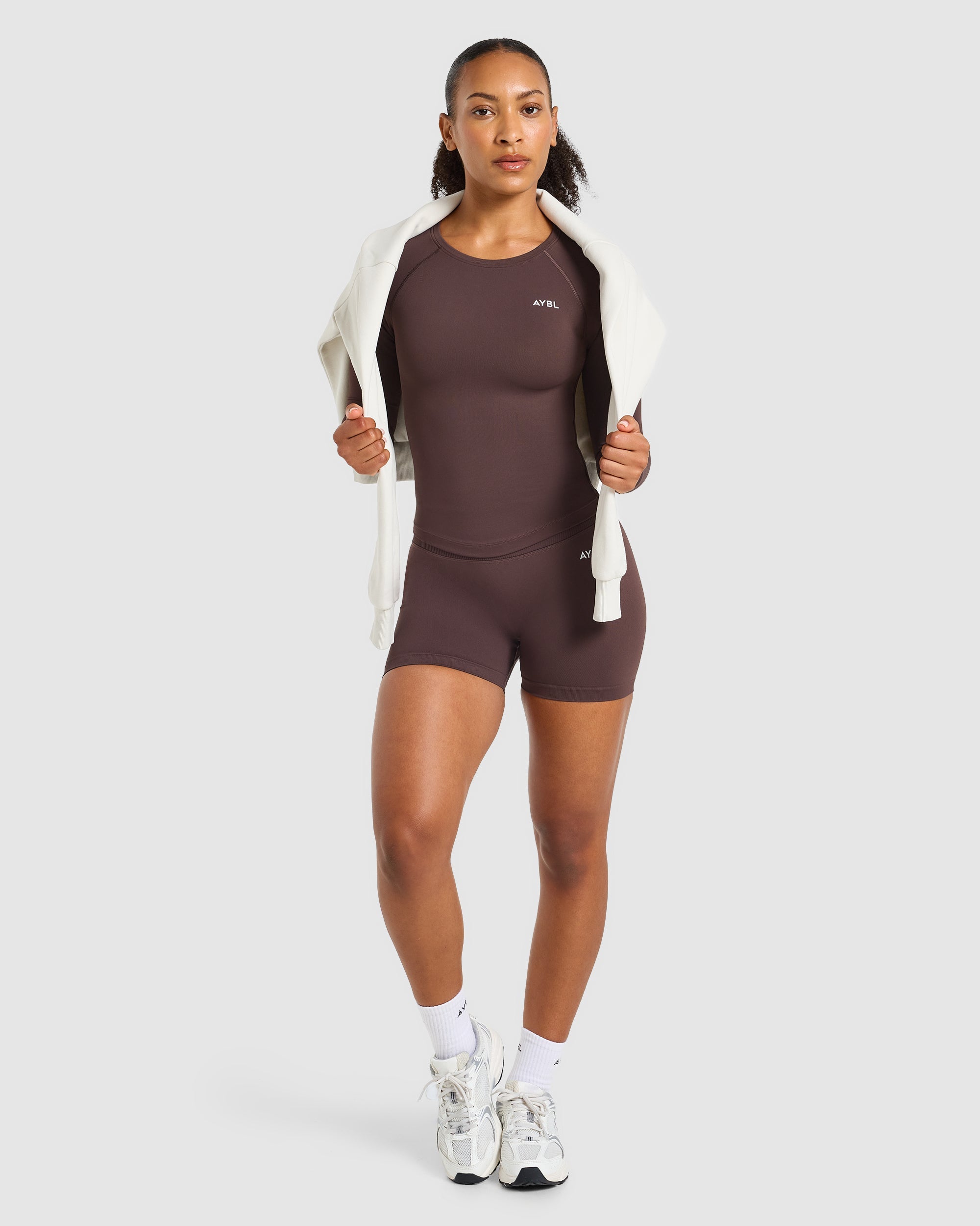 Enhance Seamless Long Sleeve Top - Cocoa Braun