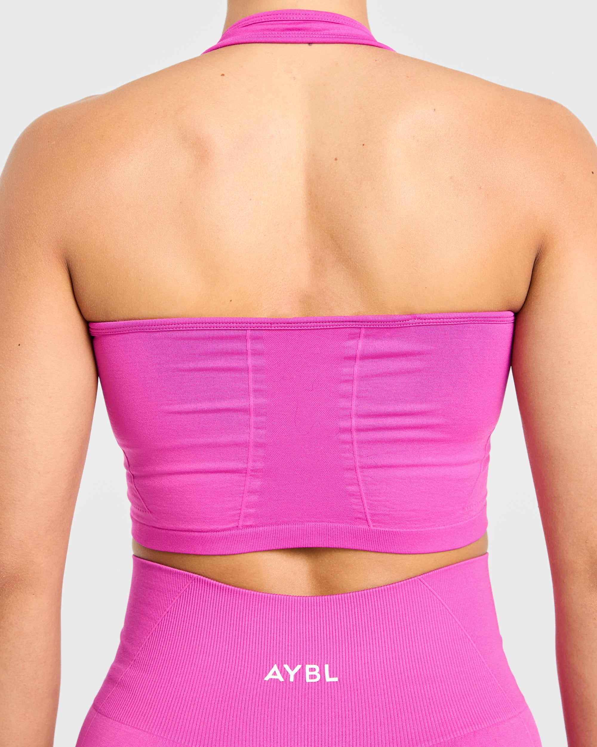 Empower Seamless Halterneck Crop Top - Magenta