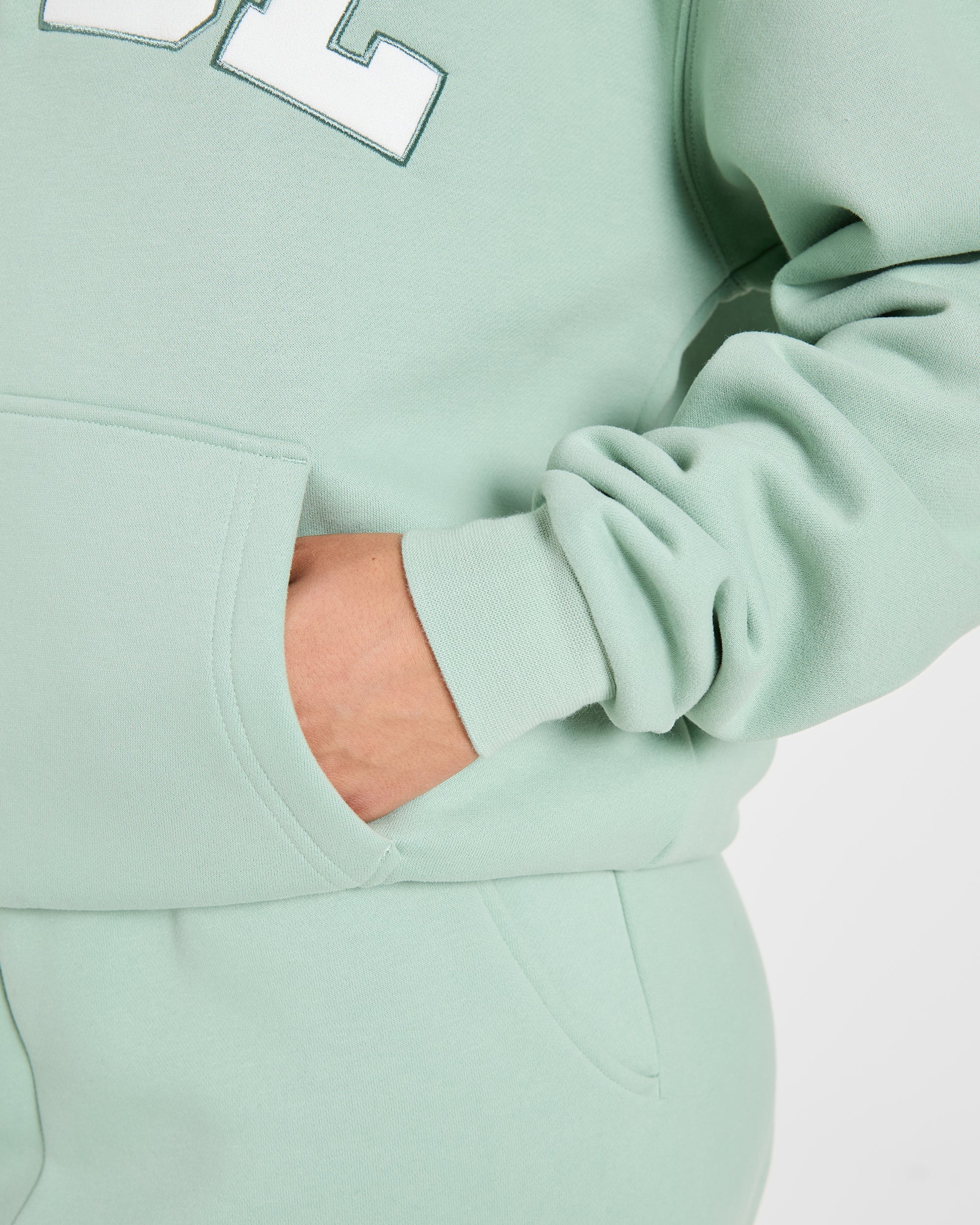 Varsity 2.0 Oversized Hoodie - Sage Grün