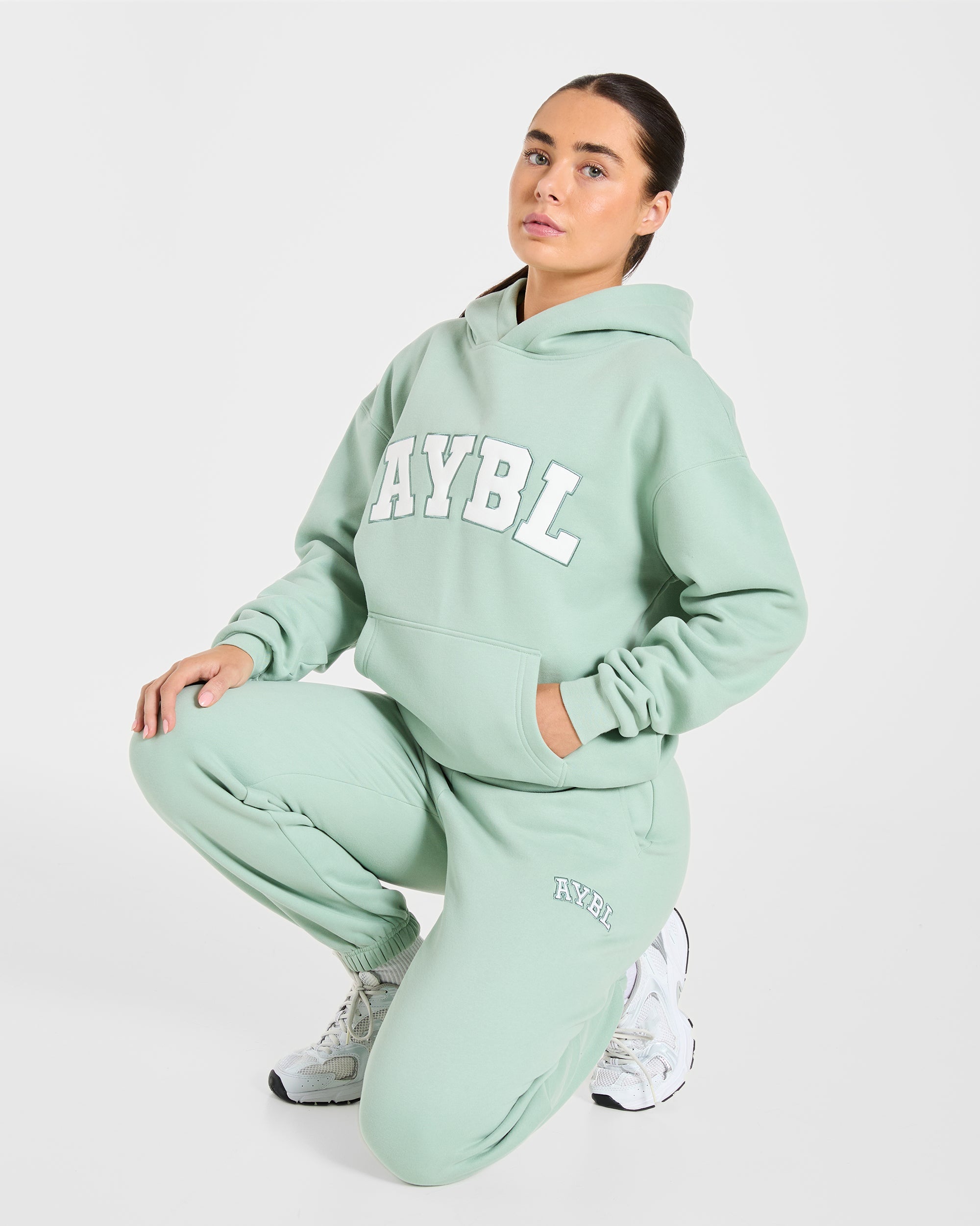 Varsity 2.0 Oversized Hoodie - Sage Grün