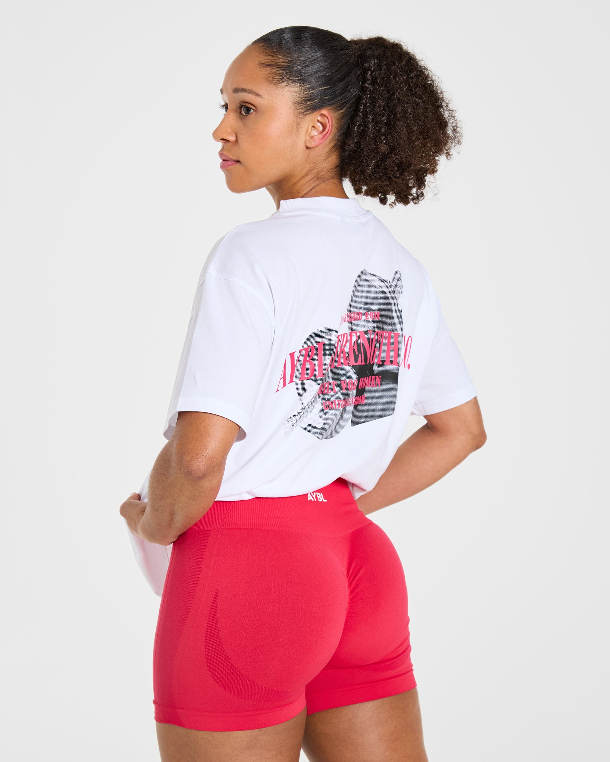 AYBL Strength Co Oversized T Shirt - Weiß