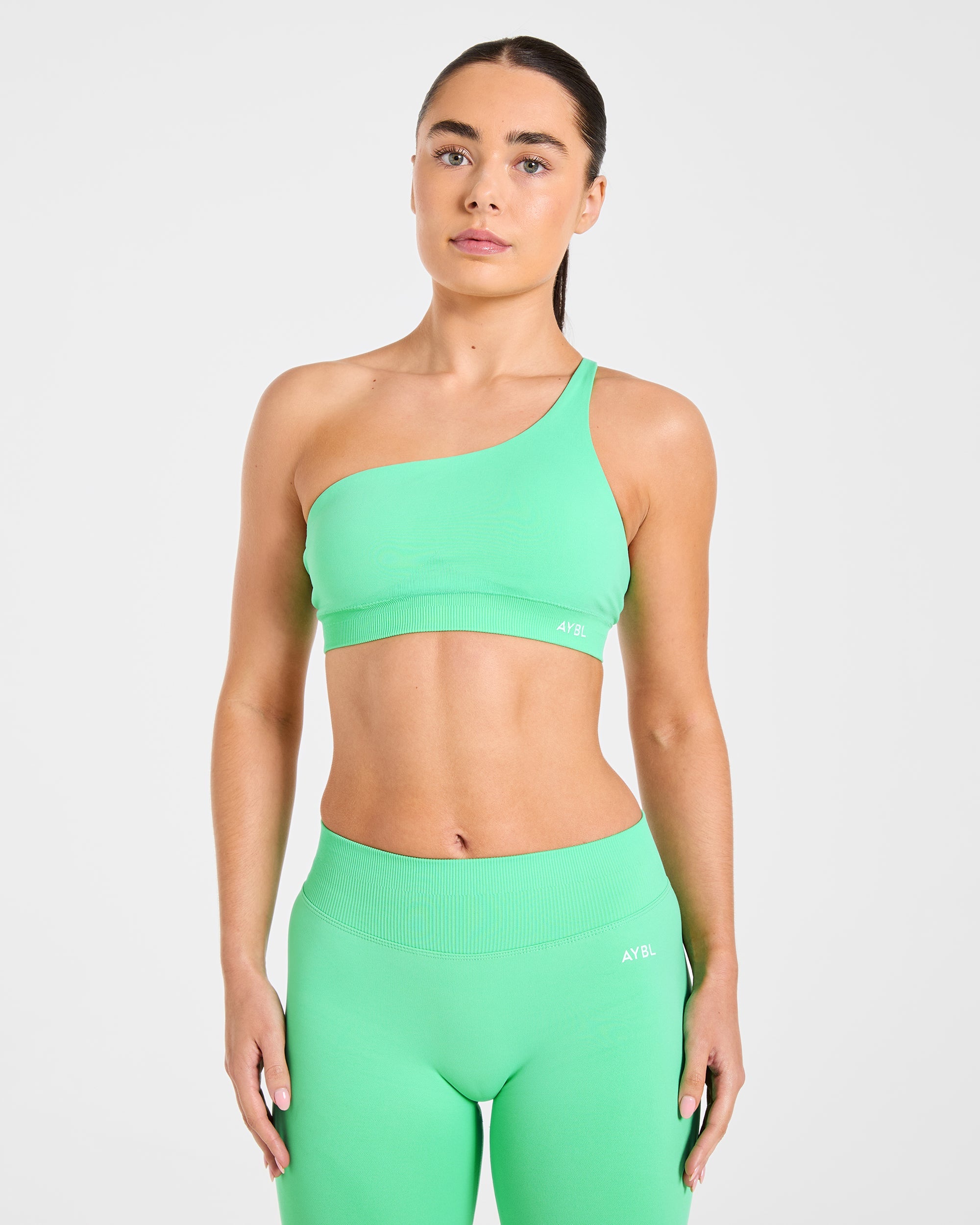 Enhance Seamless One Shoulder Sports Bra - Mint Grün