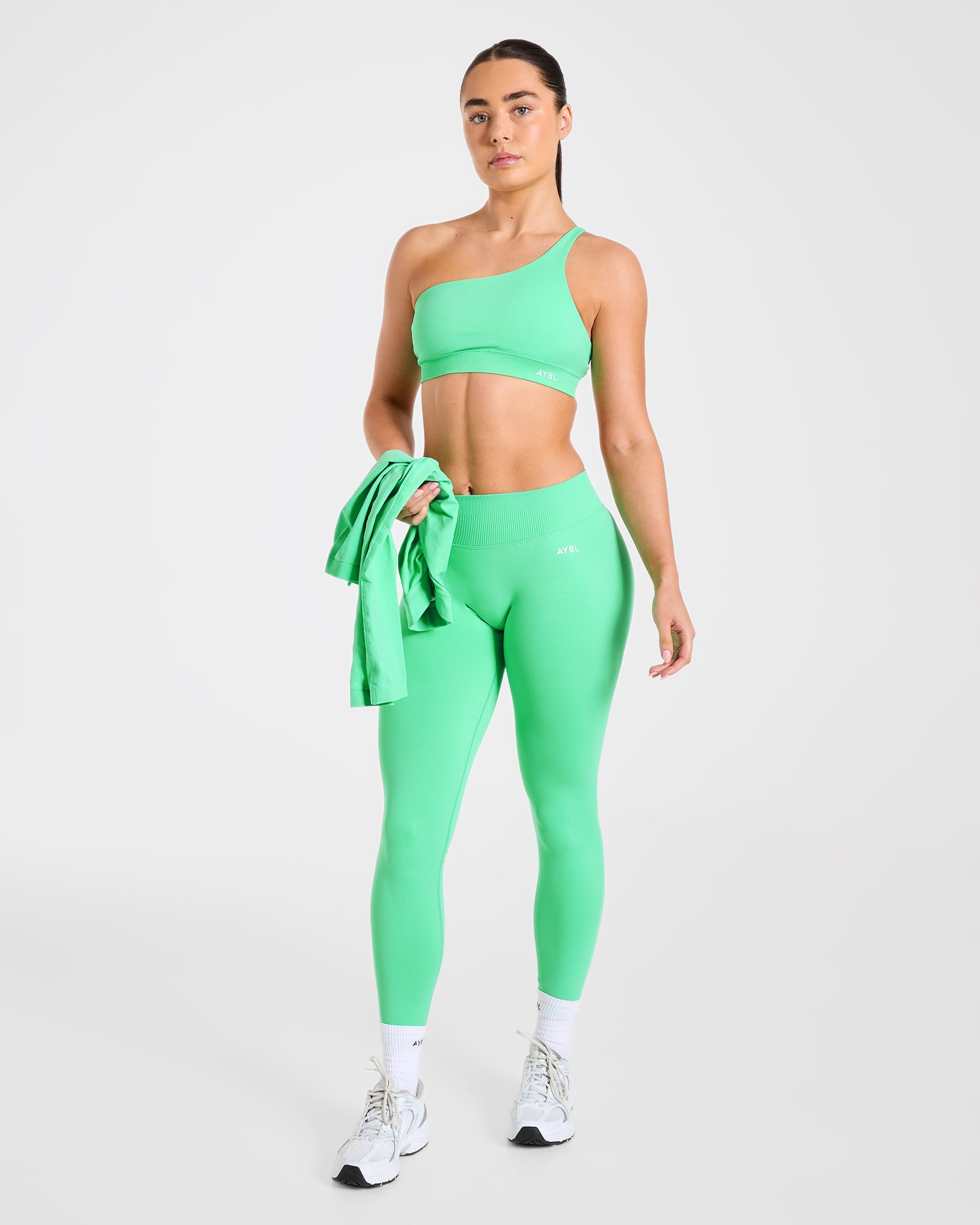 Enhance Seamless One Shoulder Sports Bra - Mint Grün