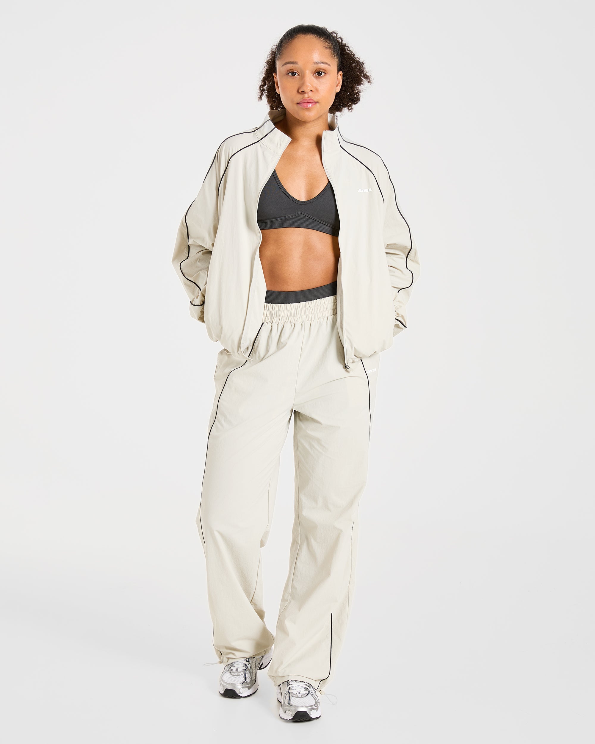 Retro Track Jacket - Off Weiß