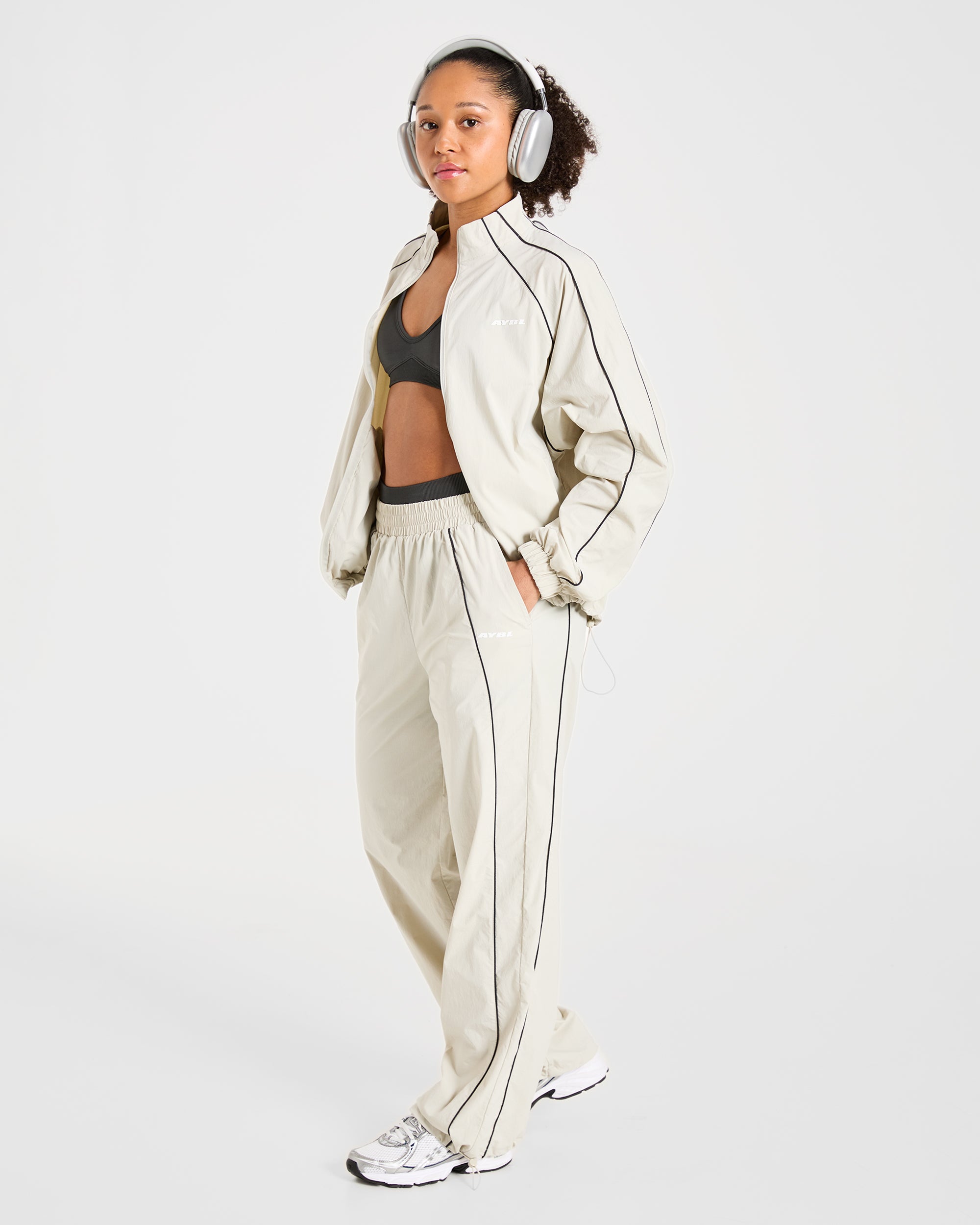 Retro Track Jacket - Off Weiß