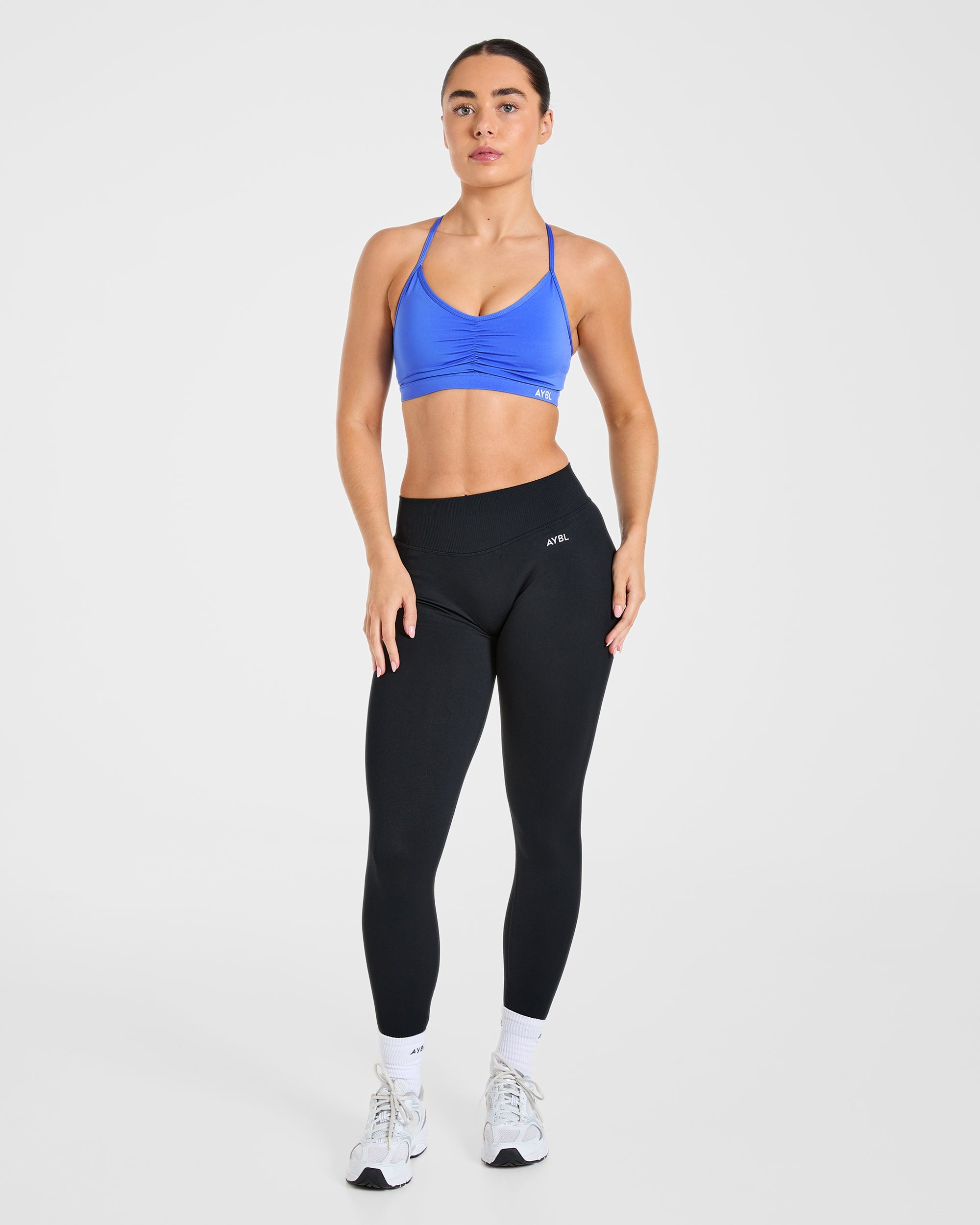 Essential Ruched Sports Bra - Cornflower Violett