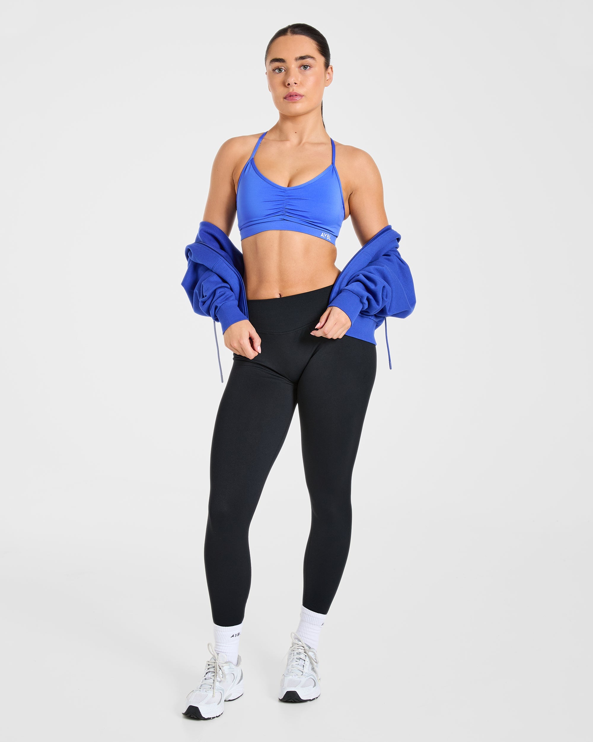 Essential Ruched Sports Bra - Cornflower Violett