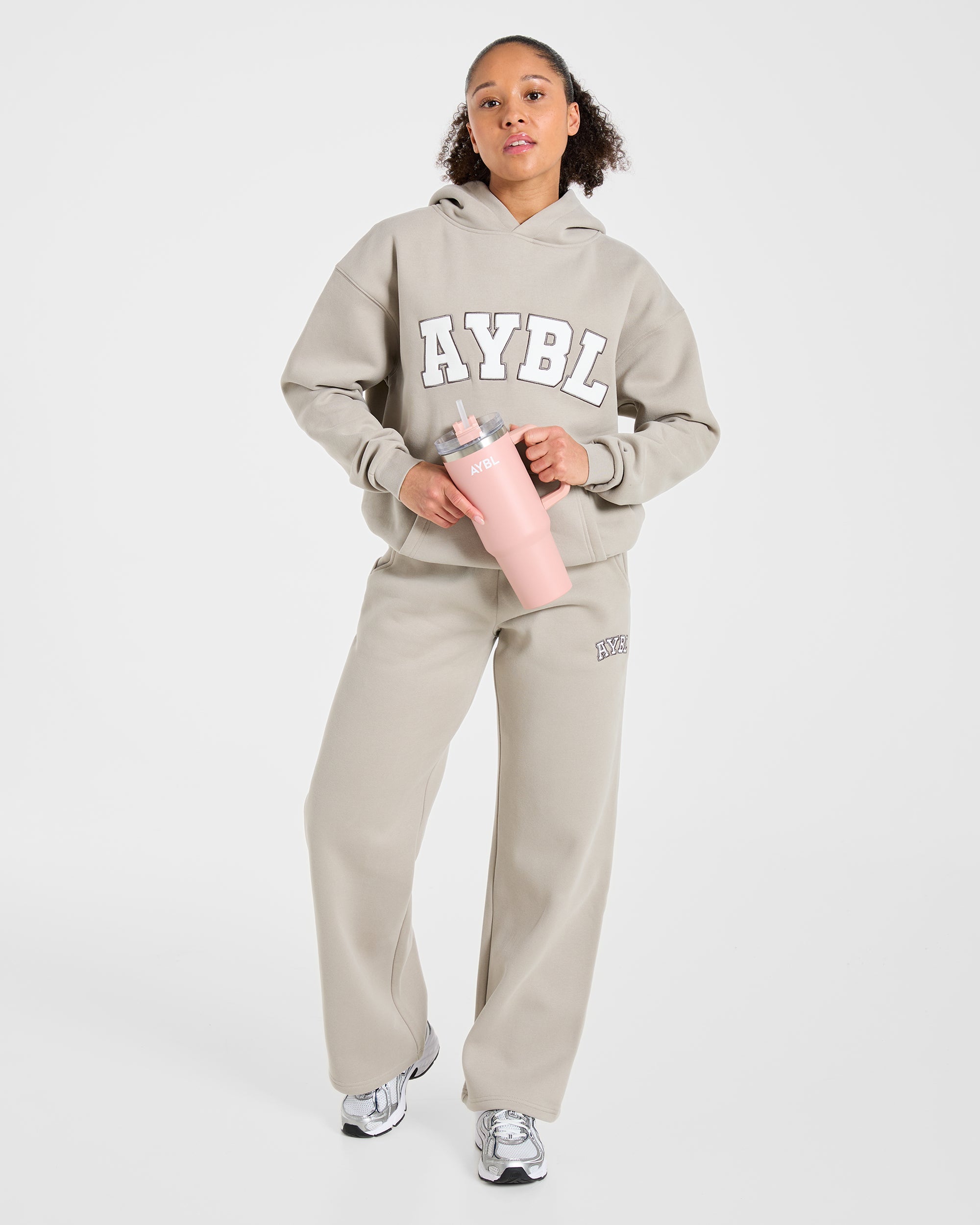 Varsity 2.0 Oversized Straight Leg Joggers - Taupe