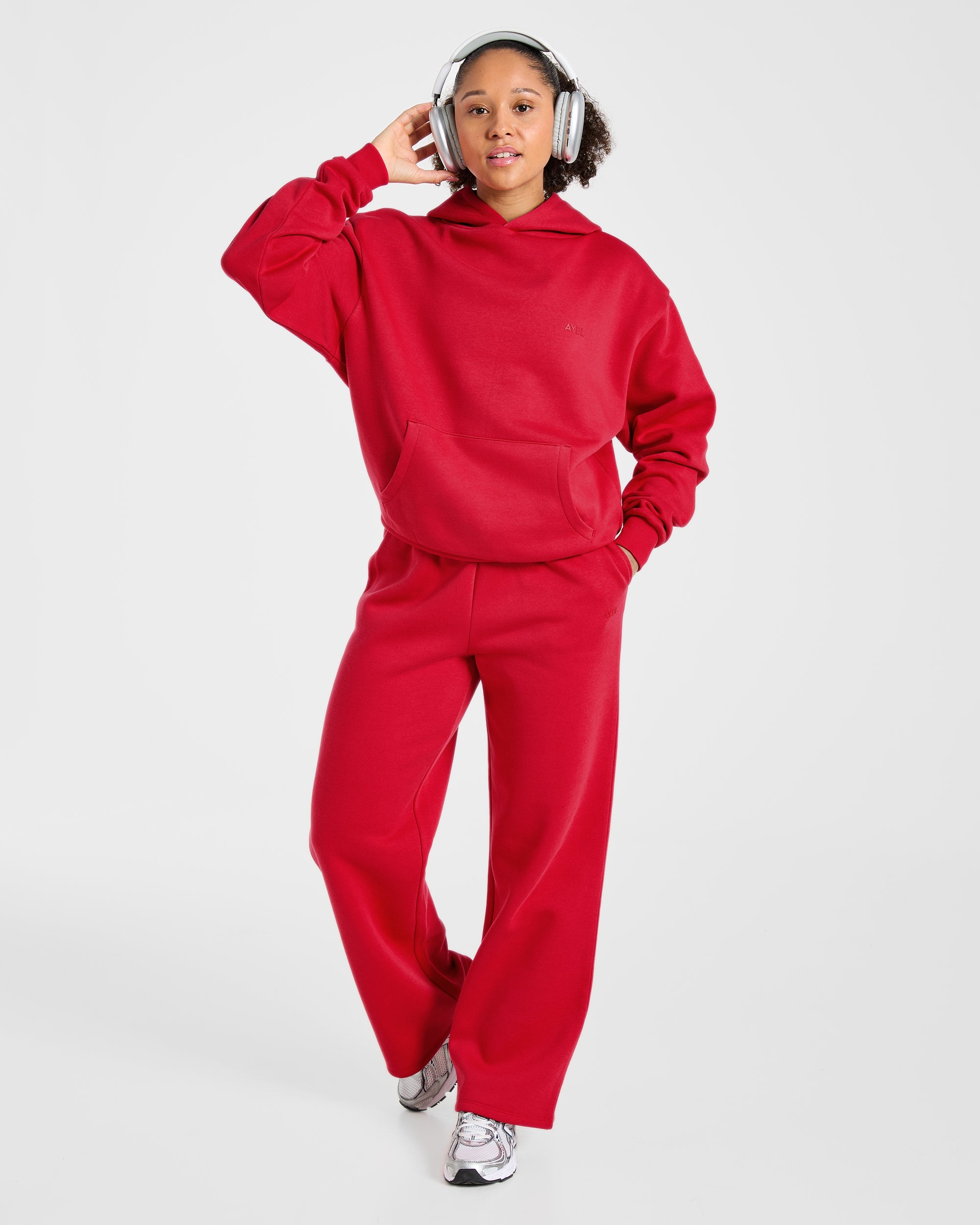 Lifestyle Oversized Straight Leg Joggers - Rot