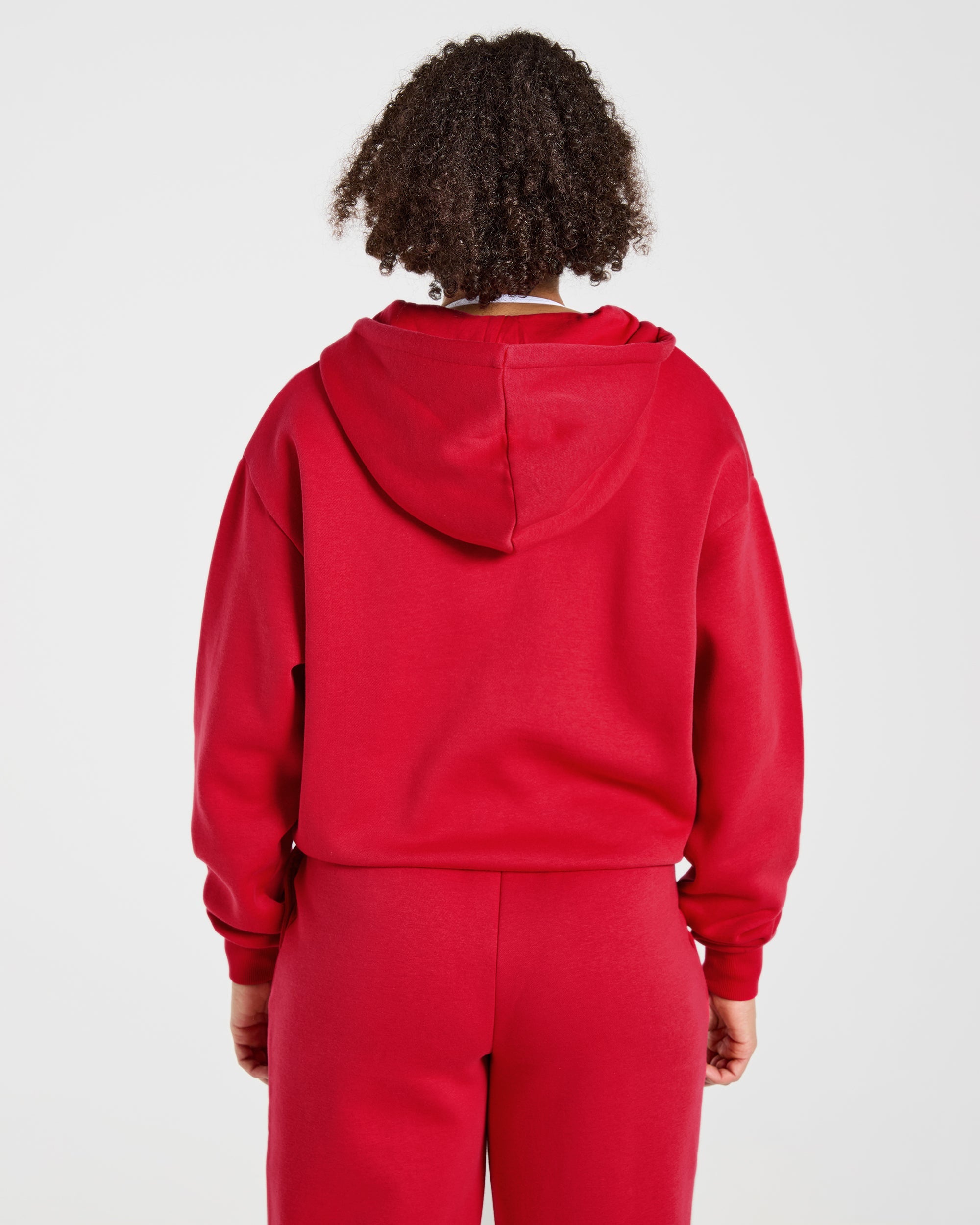 Lifestyle Oversized Zip Up Hoodie - Rot