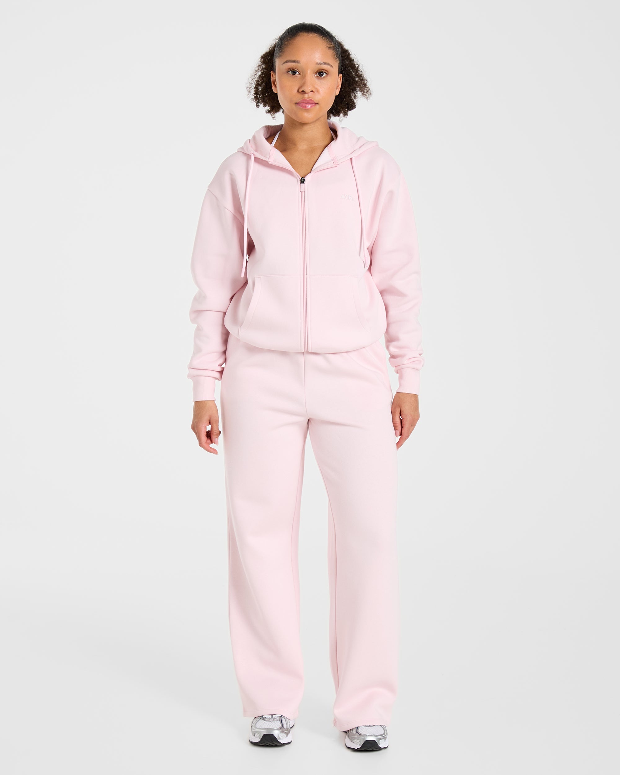 Lifestyle Oversized Zip Up Hoodie - Pastel Rosa
