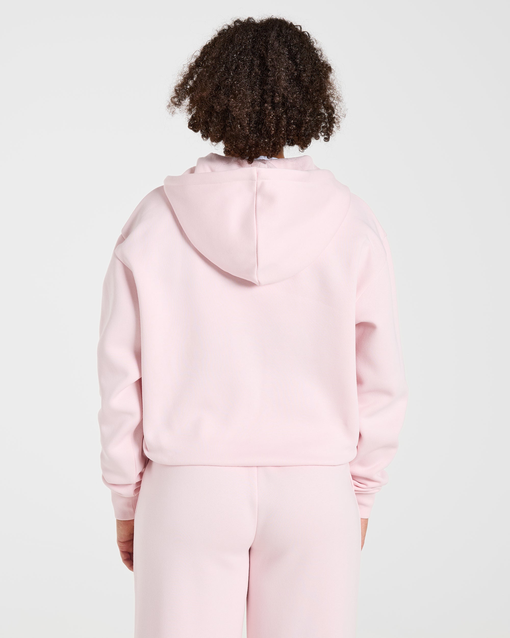 Lifestyle Oversized Zip Up Hoodie - Pastel Rosa