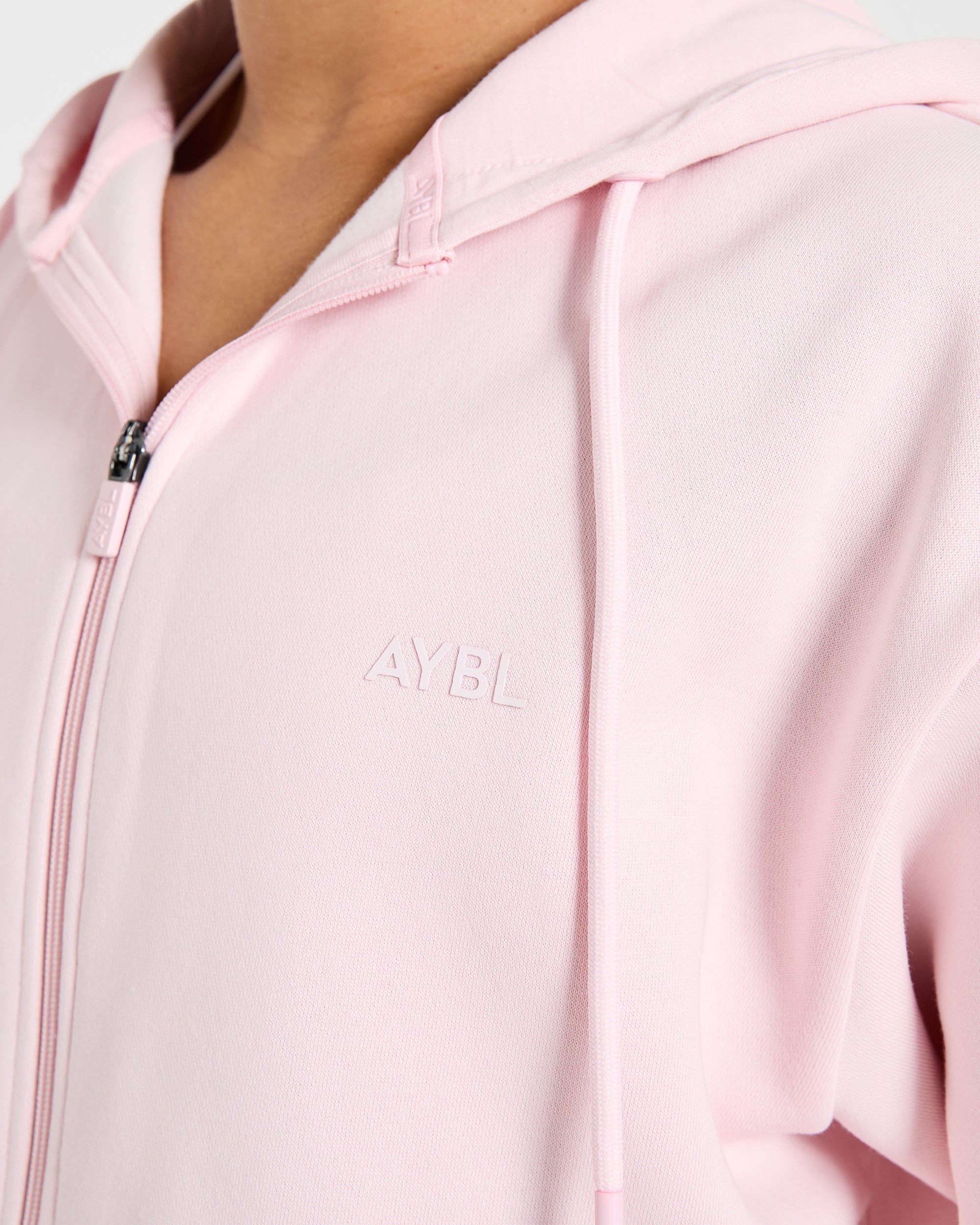Lifestyle Oversized Zip Up Hoodie - Pastel Rosa