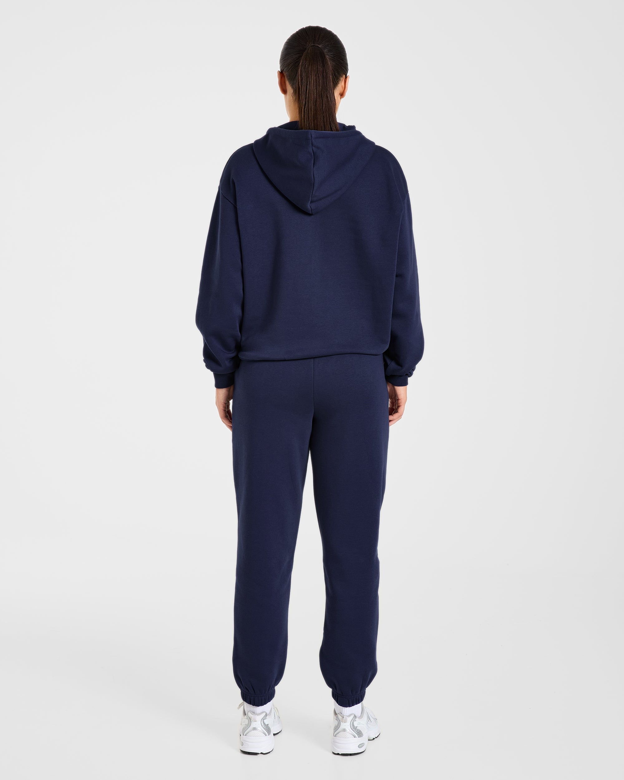 Lifestyle Oversized Zip Up Hoodie - Navy