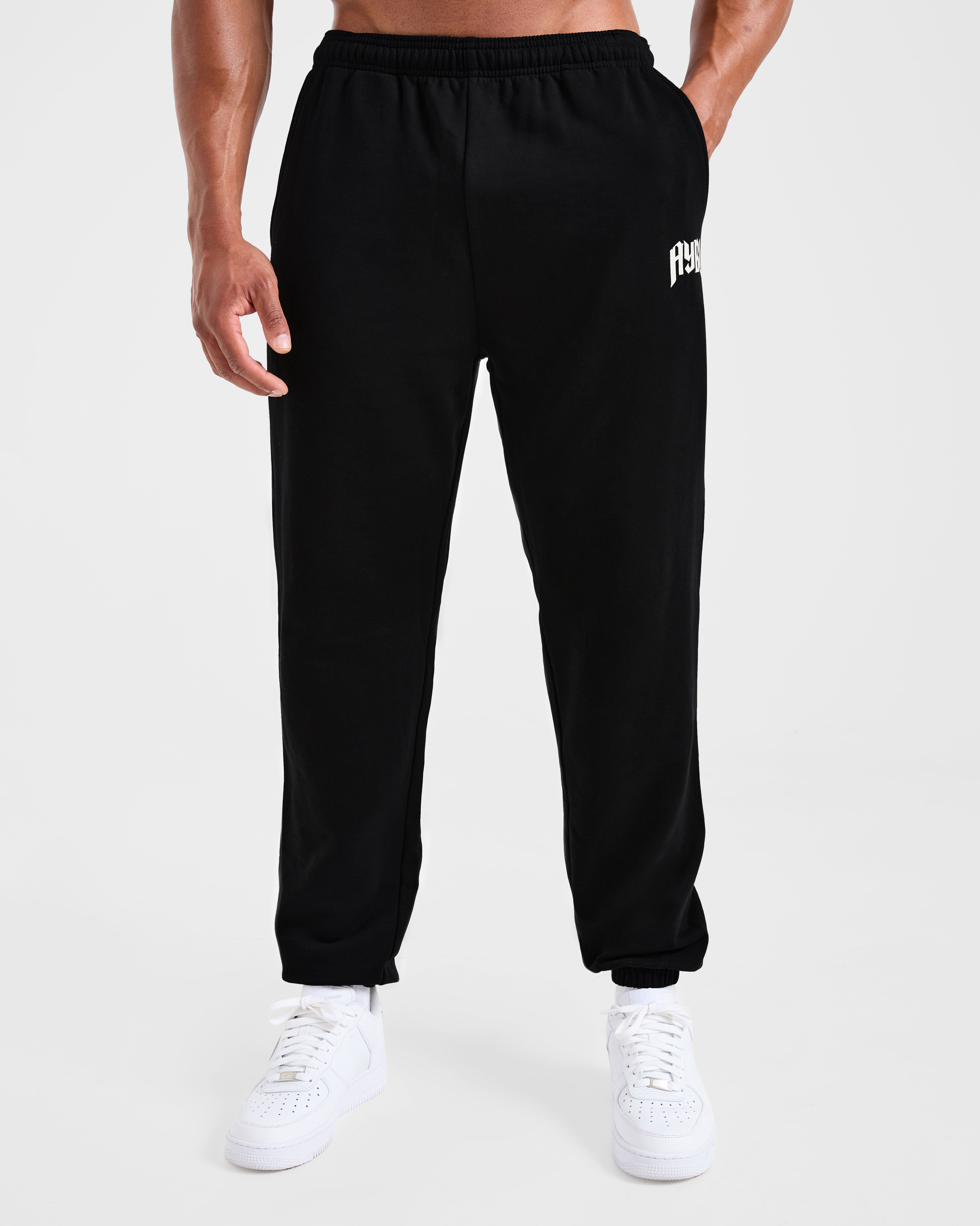 Lifting Club Gothic Oversized Joggers - Schwarz/Off Weiß