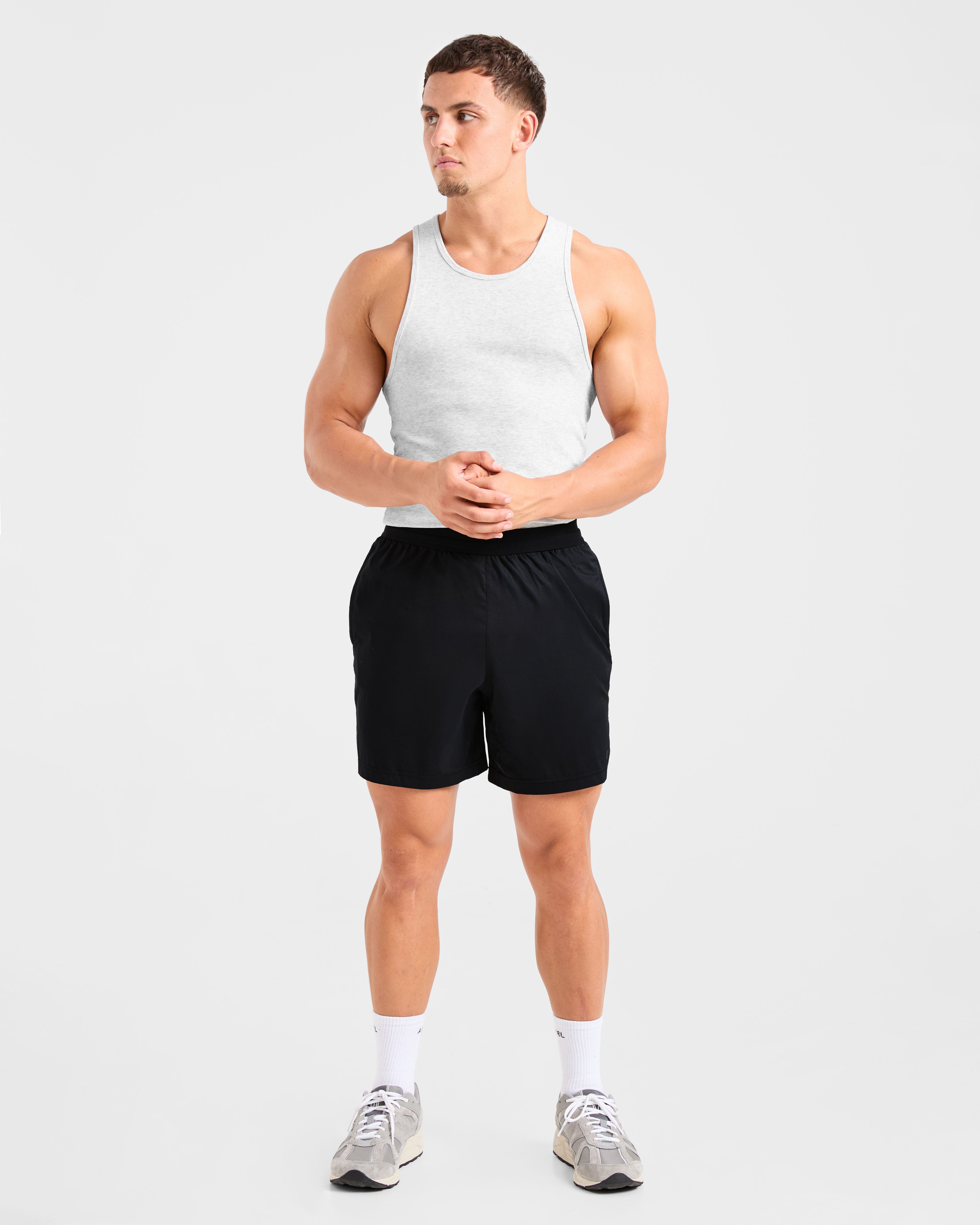 Muscle Ribbed Tank - Light Grau Marl
