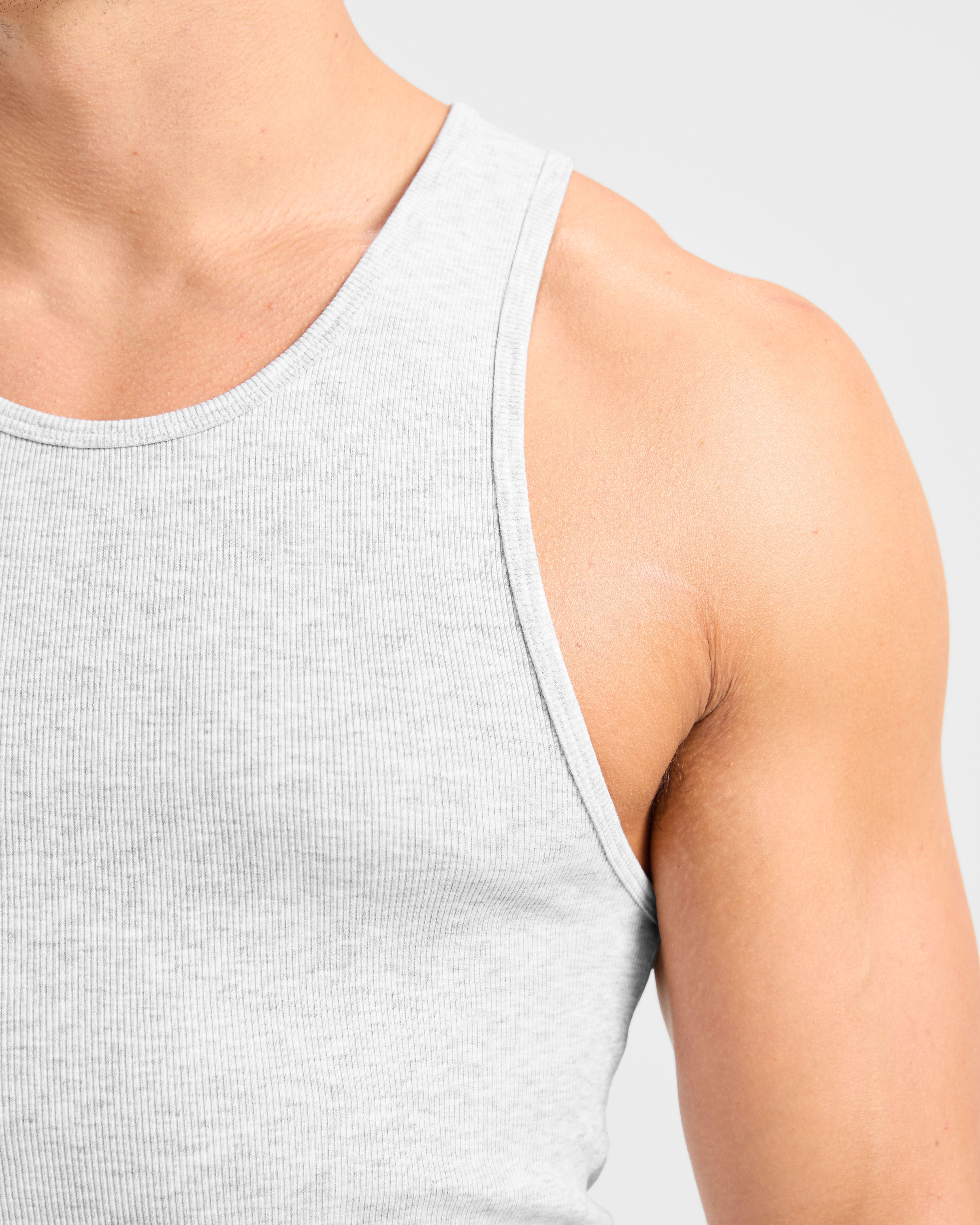 Muscle Ribbed Tank - Light Grau Marl