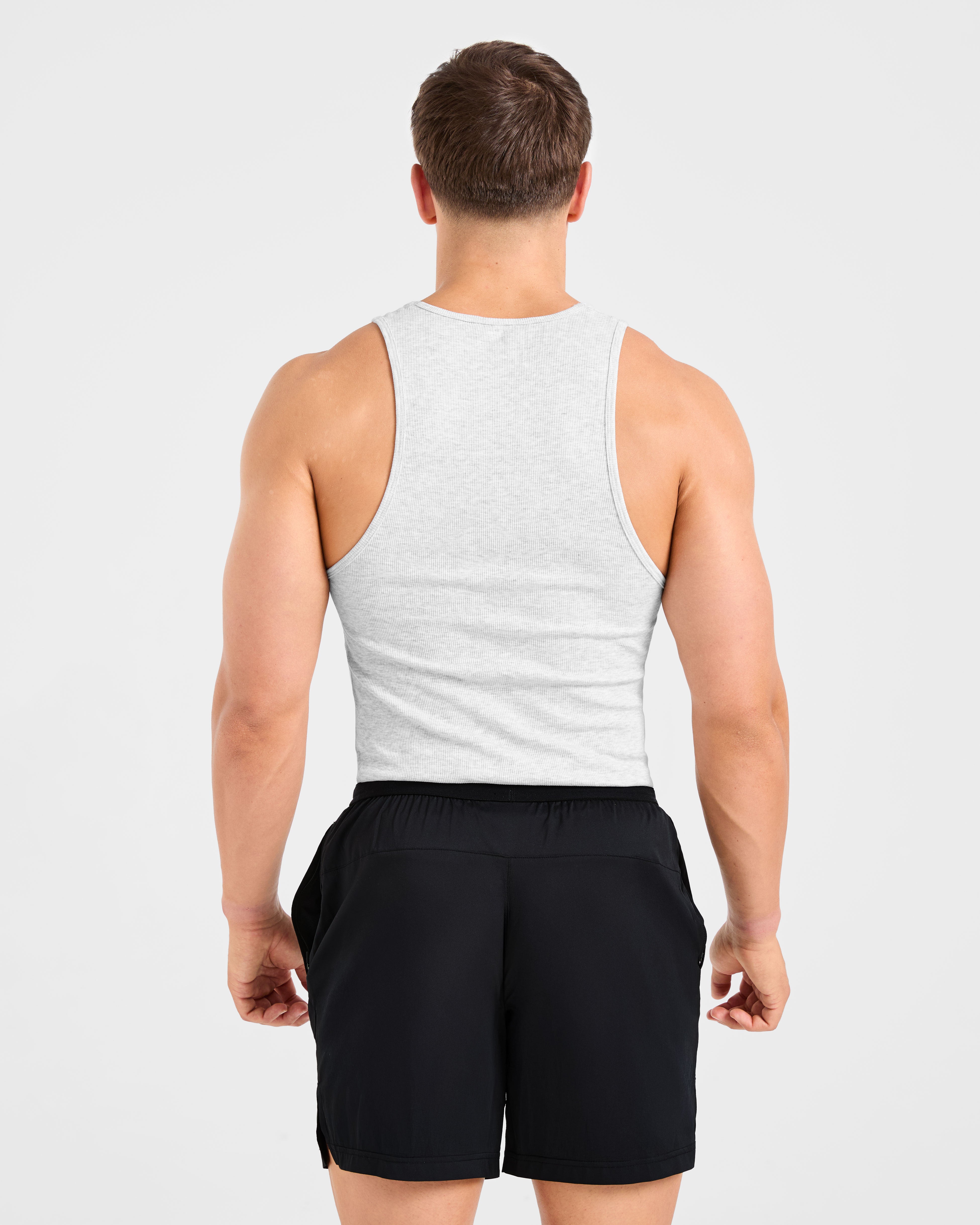 Muscle Ribbed Tank - Light Grau Marl