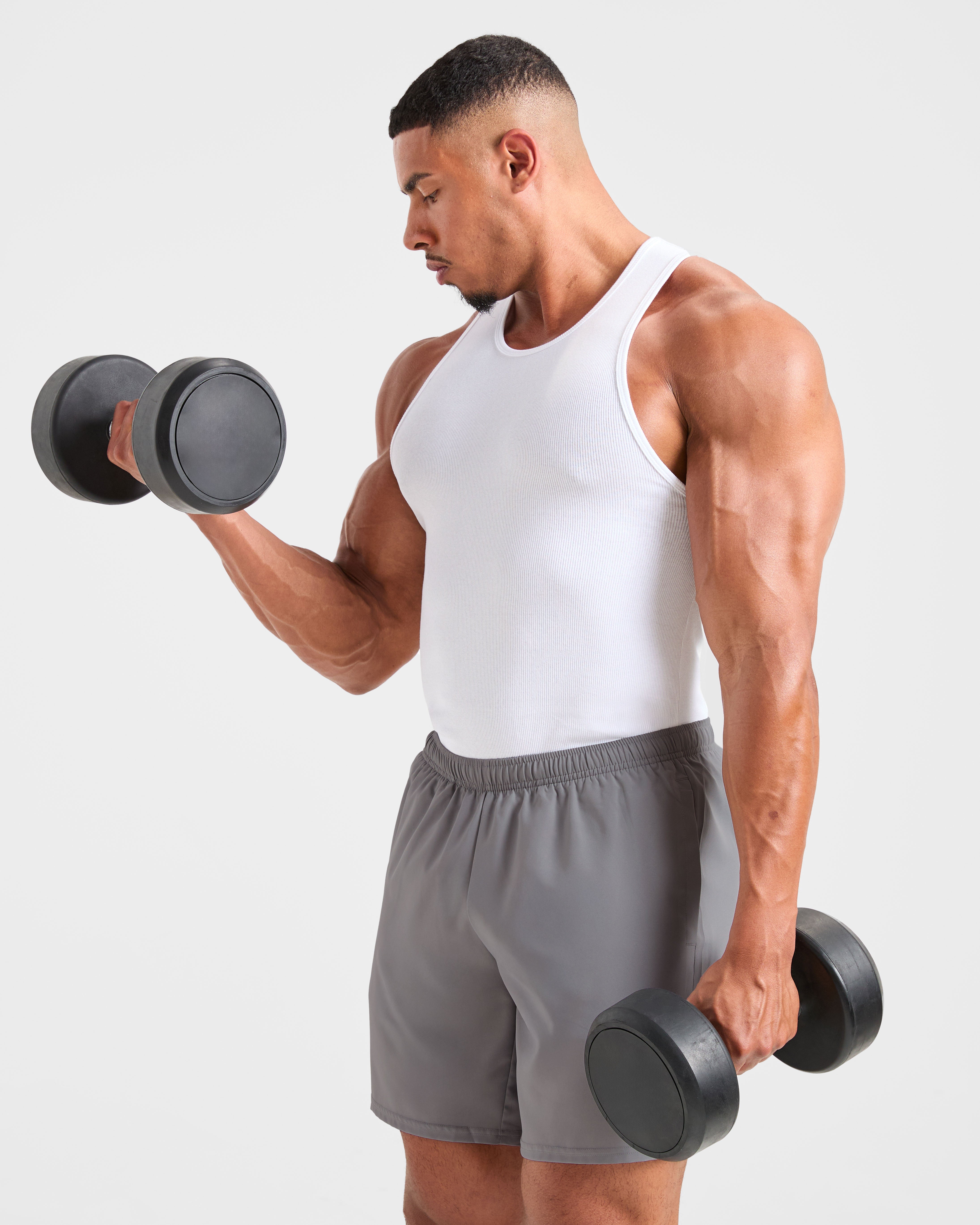 Muscle Ribbed Tank - Weiß