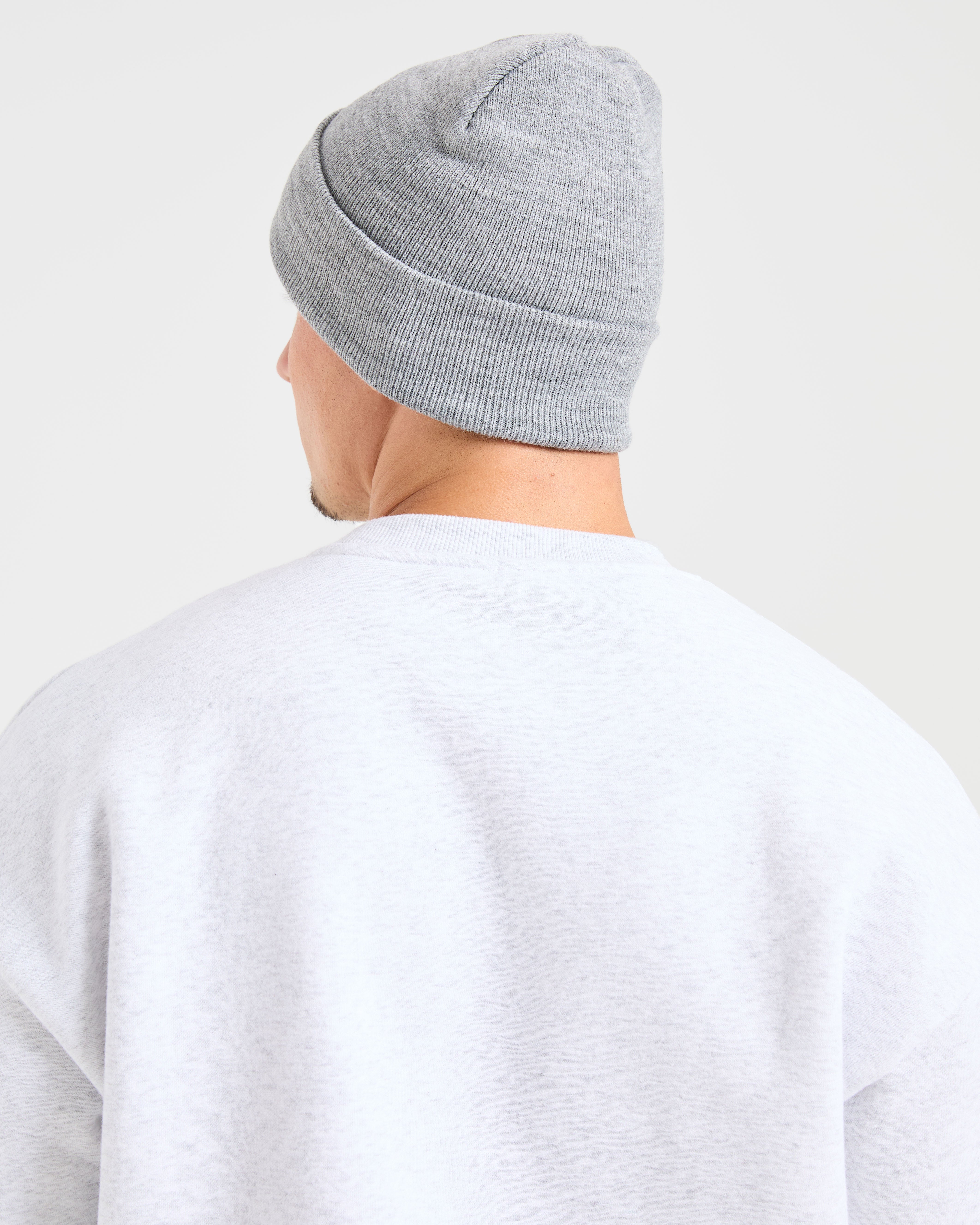 Embroidered Beanie - Grau Marl