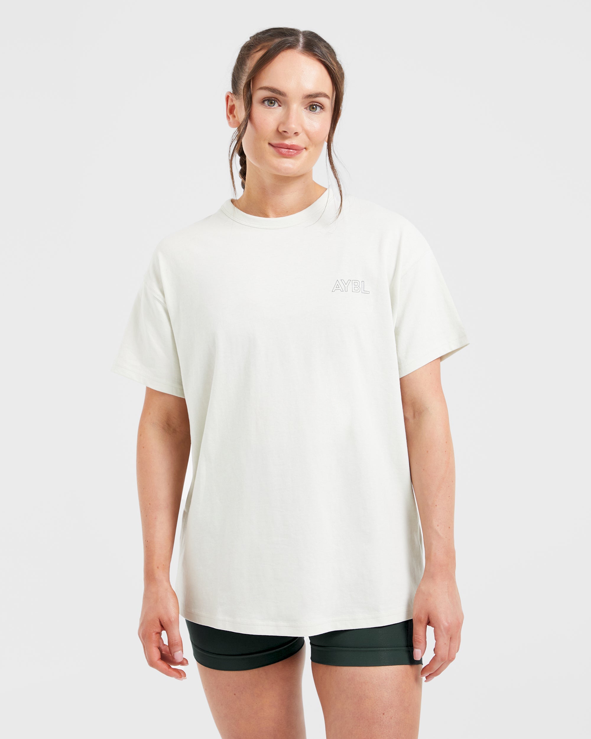 AYBL Athletics Oversized T Shirt - Off Weiß/Grün