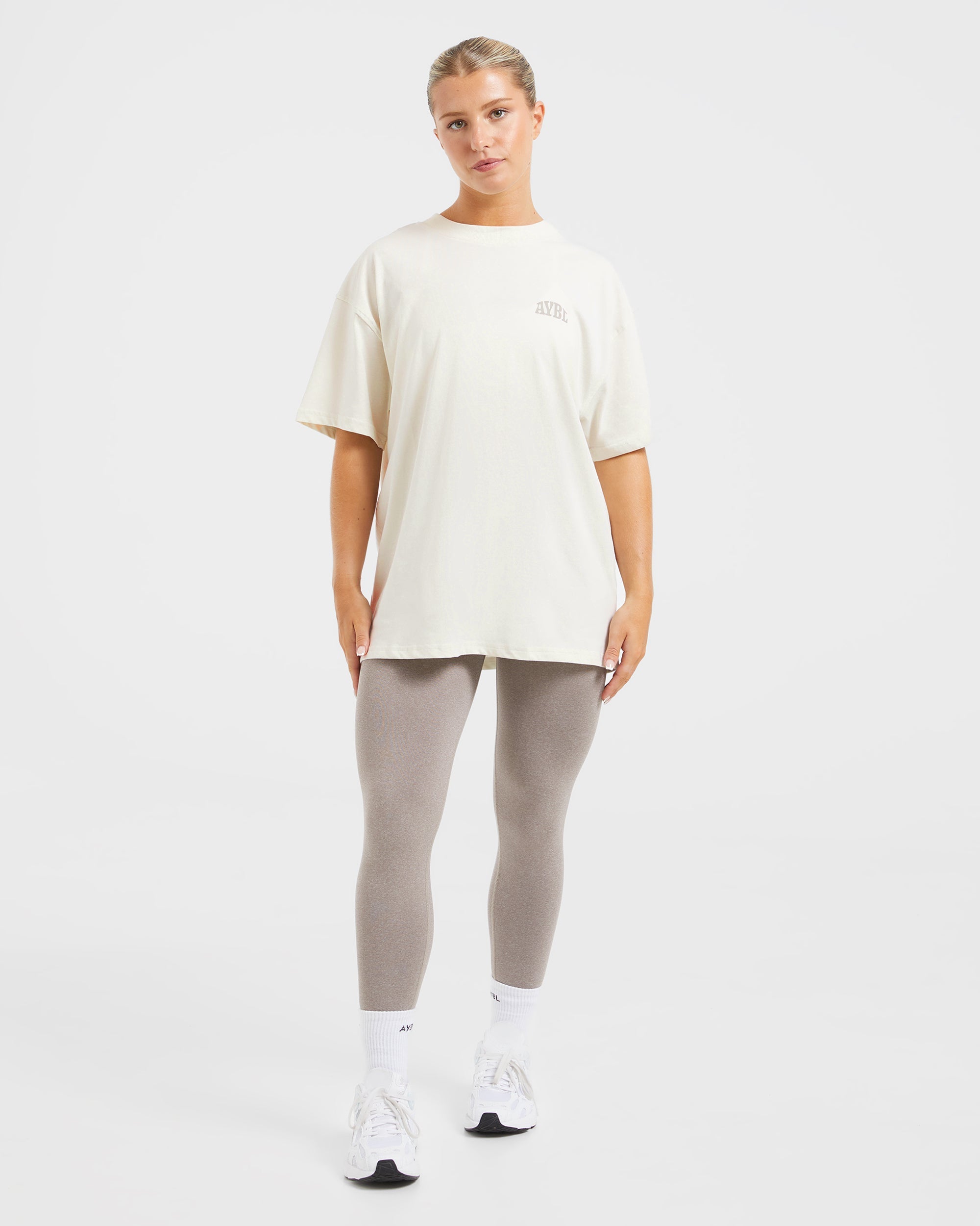 Mind Over Matter Oversized T Shirt - Beige/Braun