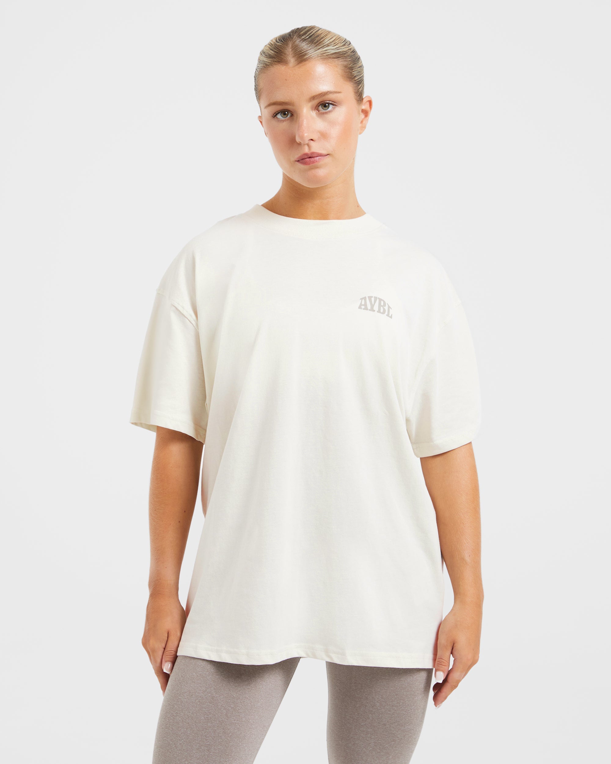 Mind Over Matter Oversized T Shirt - Beige/Braun