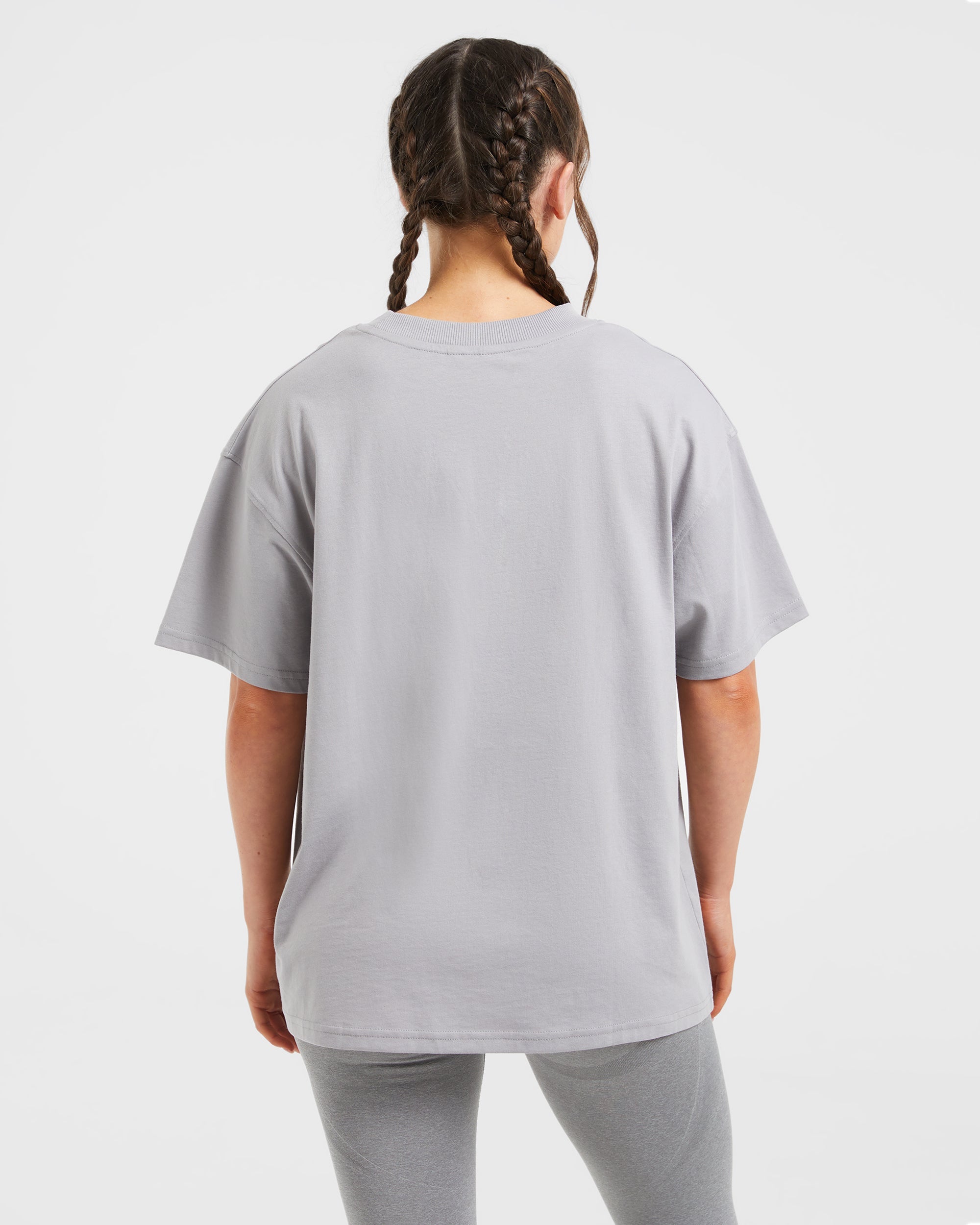 Lifting My Best Life Oversized T Shirt - Grau