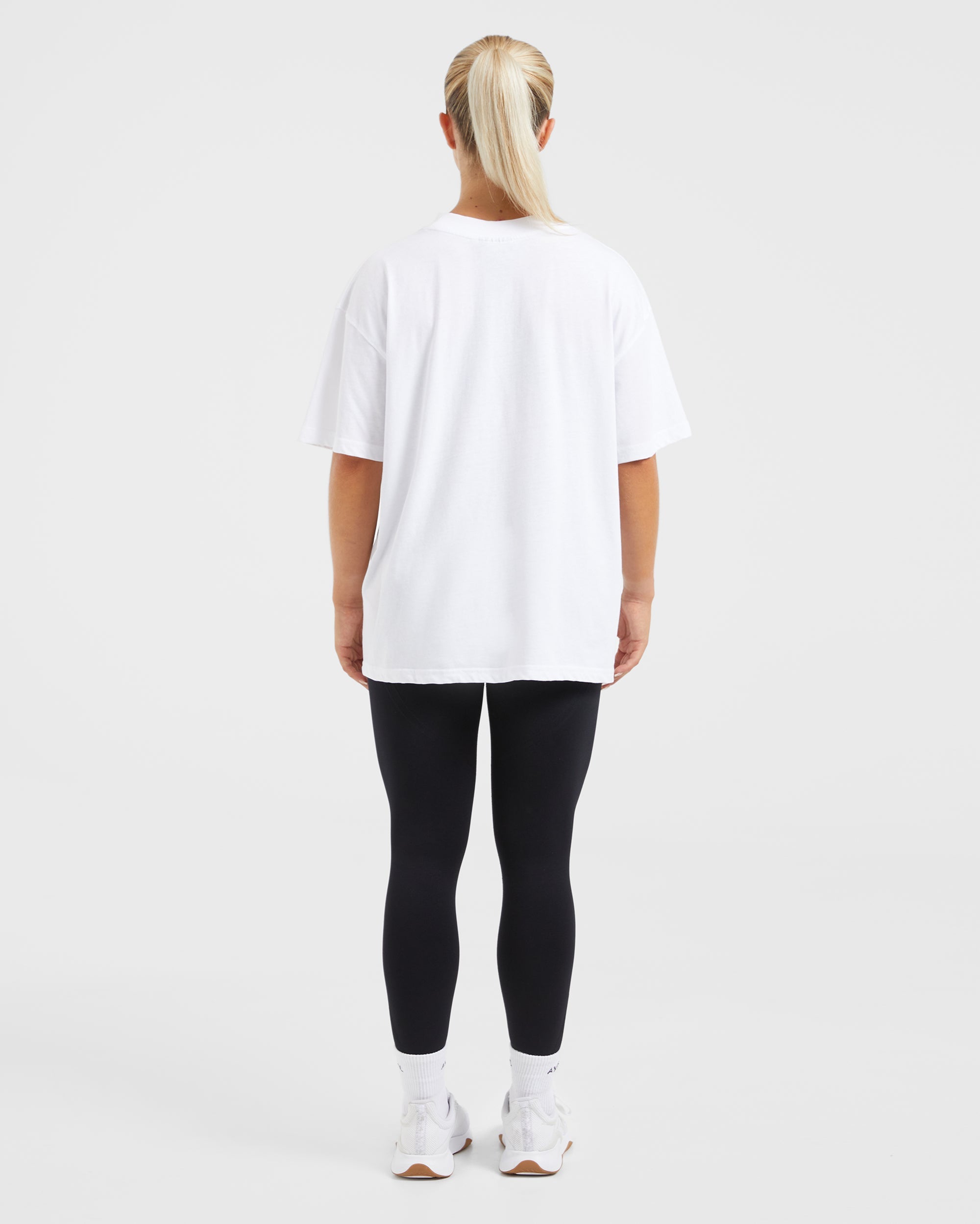 Lifting My Best Life Oversized T Shirt - Weiß